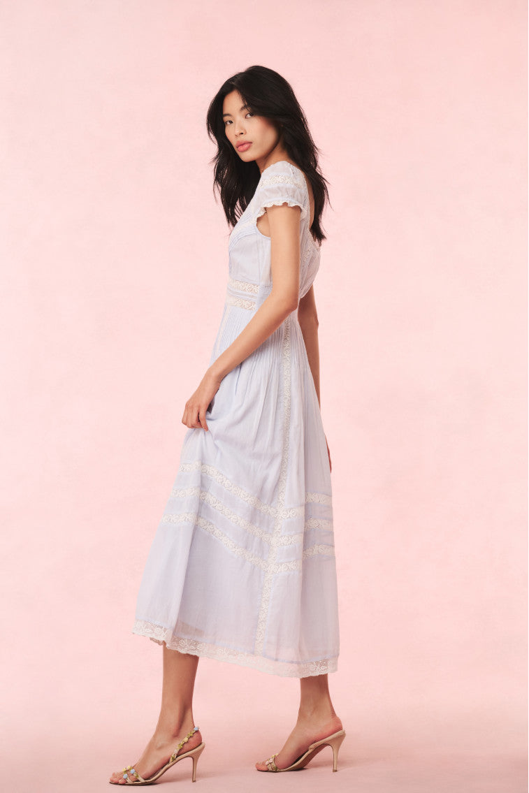 Suvi Cotton Midi Dress - Women's Flowy Summer Dress with Pockets | Perfect for Beach, Brunch & Casual Outings