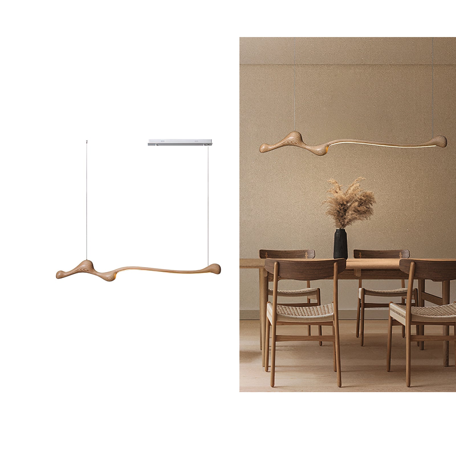 Modern Curva Pendant Lamp - Sleek Hanging Light Fixture for Dining Room, Kitchen Island & Bedroom | Energy Efficient LED Lighting