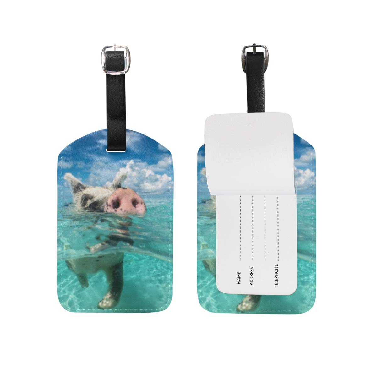 Durable Pig-Shaped Luggage Tags for Travel - Personalized ID Labels for Suitcases & Bags (1-Pack) - Perfect for Airports, Hotels & Family Trips