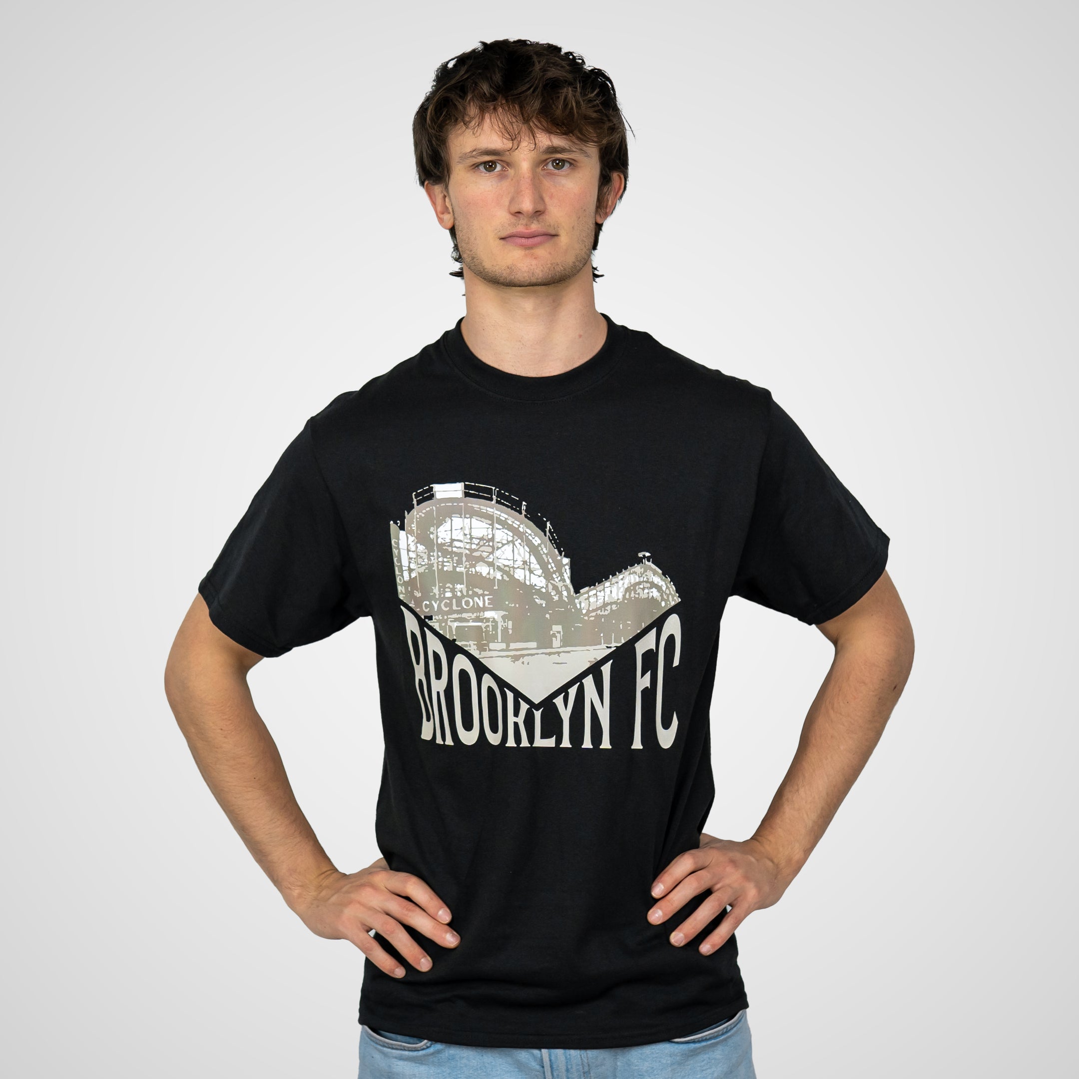Brooklyn FC Cyclone Retro Black T-Shirt - Vintage Soccer Tee for Men & Women - Perfect for Game Day, Casual Wear & Fan Gear