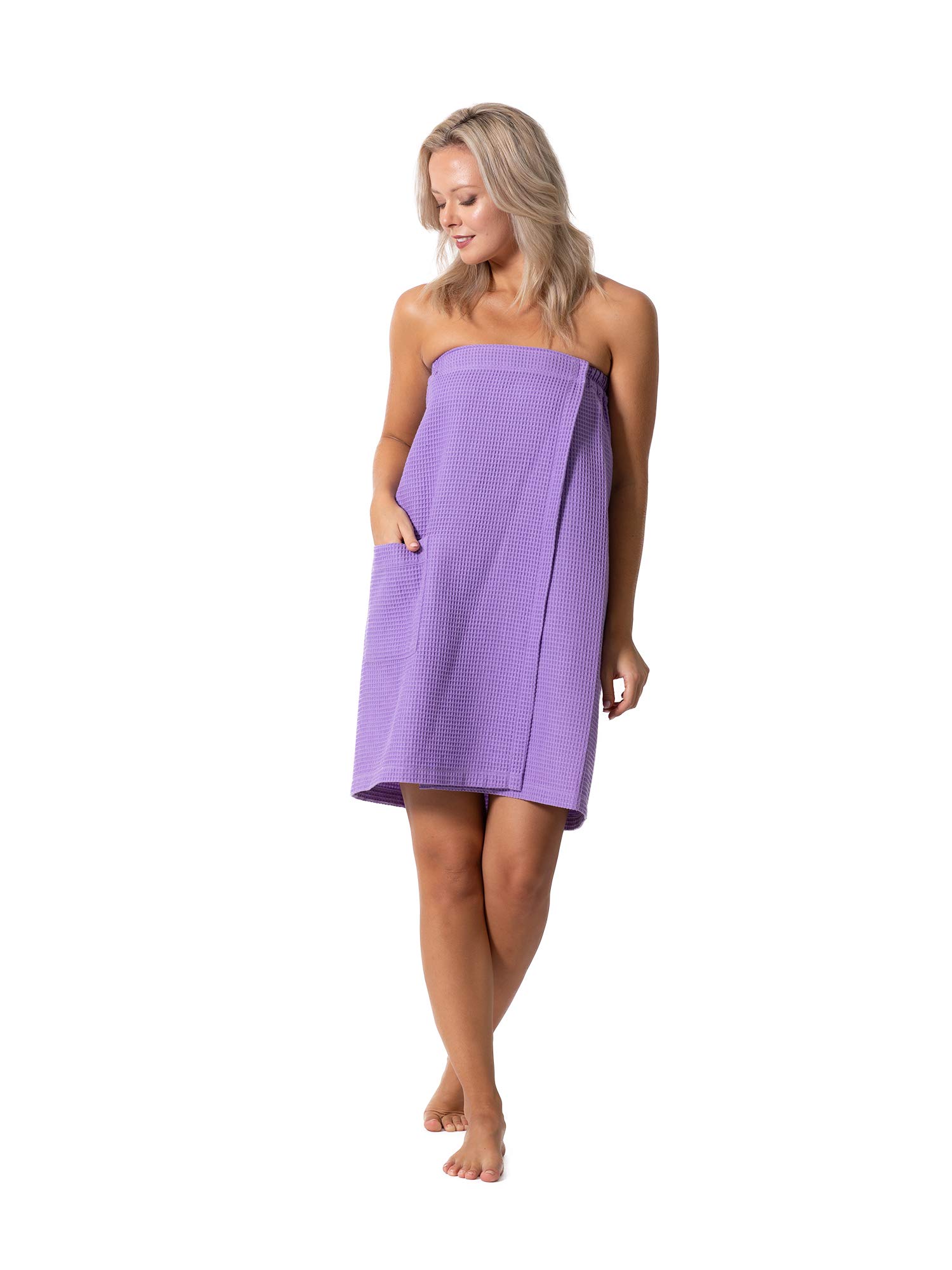 Quick Dry Lightweight Waffle Spa Robe for Women & Men - Adjustable Belt & Elastic Top - Perfect for Bath, Pool, Beach & Lounge Wear