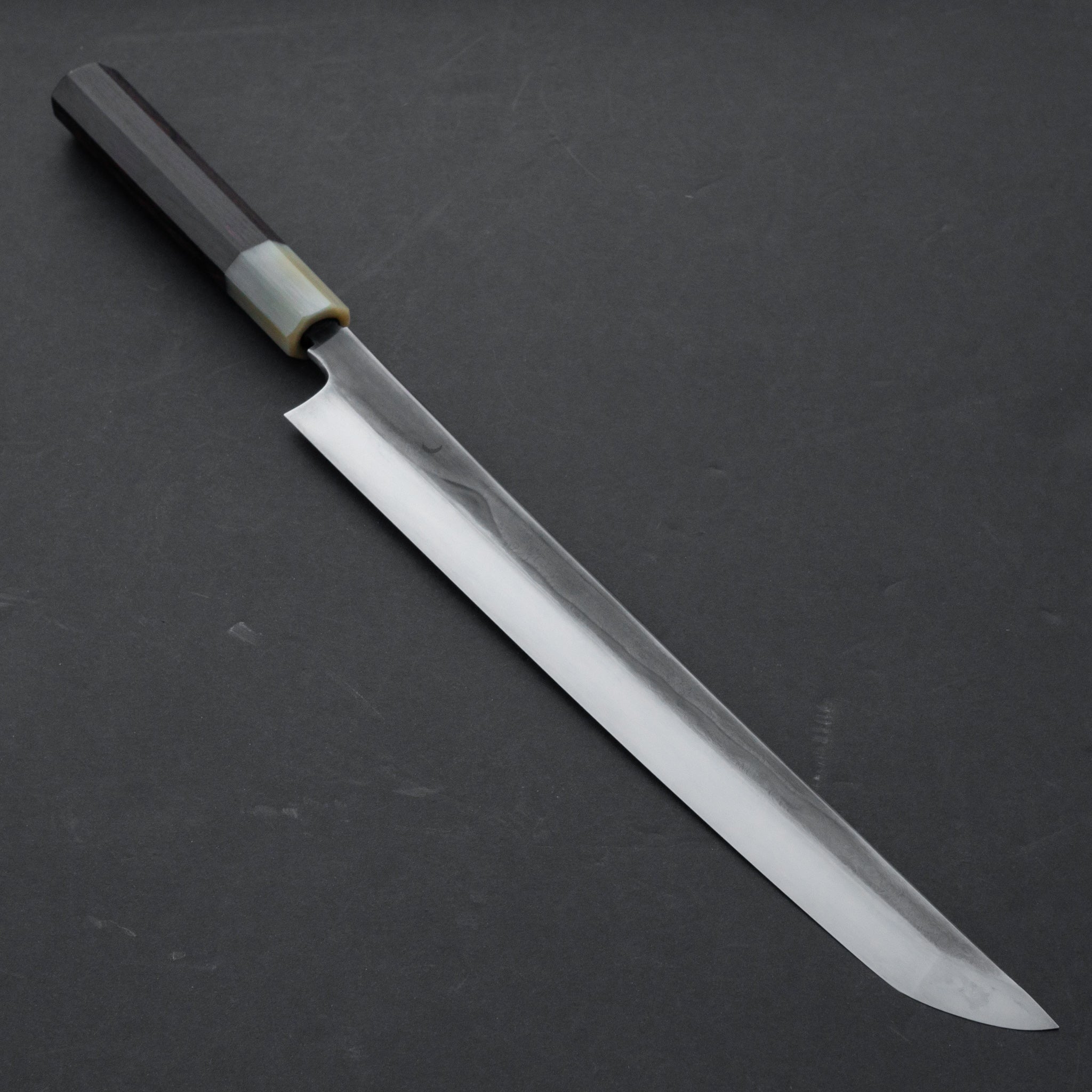 Hitohira Yoru Fuji Mizu Honyaki Yanagi Sakimaru 300mm Japanese Chef Knife - Premium Ziricote Wood Handle with Saya - Perfect for Sushi, Sashimi & Precision Cutting