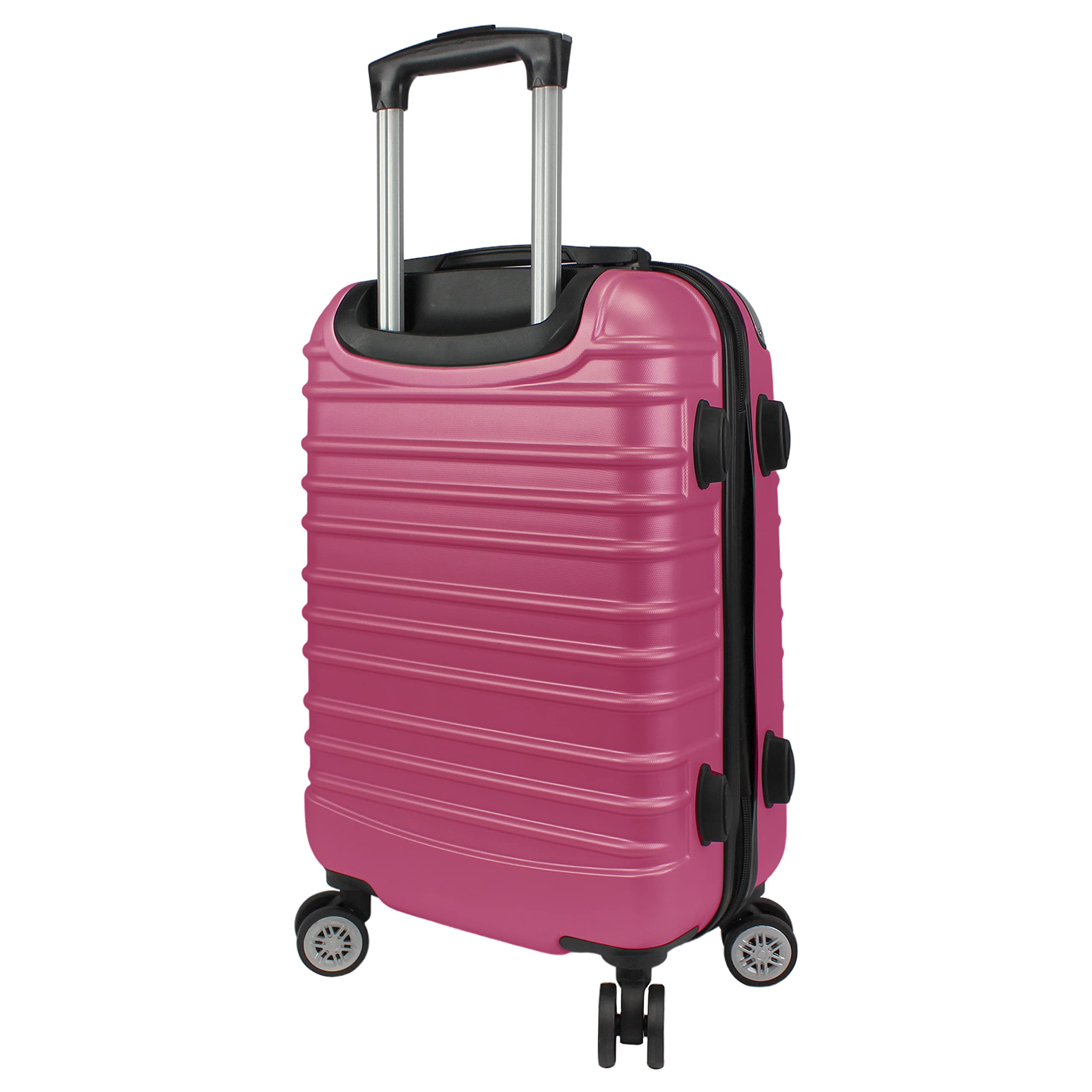 Dejuno Impact New Generation Hardside 3-Piece Spinner Luggage Set - Lightweight Durable Suitcase with 360° Wheels, Pink Color for Women & Men - Perfect for Air Travel, Business Trips & Family Vacations