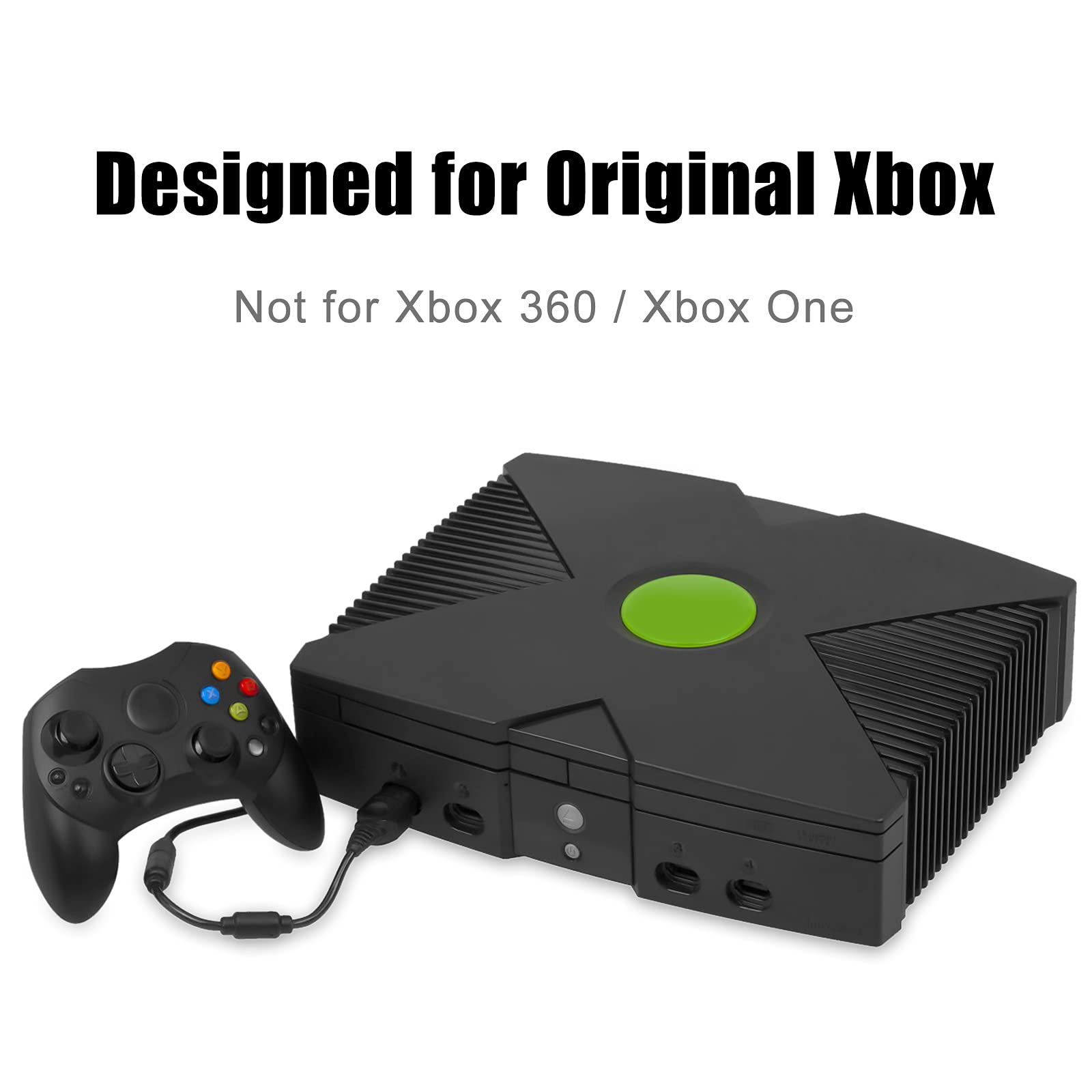 Original Xbox Replacement Controllers - S-Type & Classic Compatible (2-Pack, Sapphire Blue & Ruby Red) for Gaming & Retro Console Enthusiasts