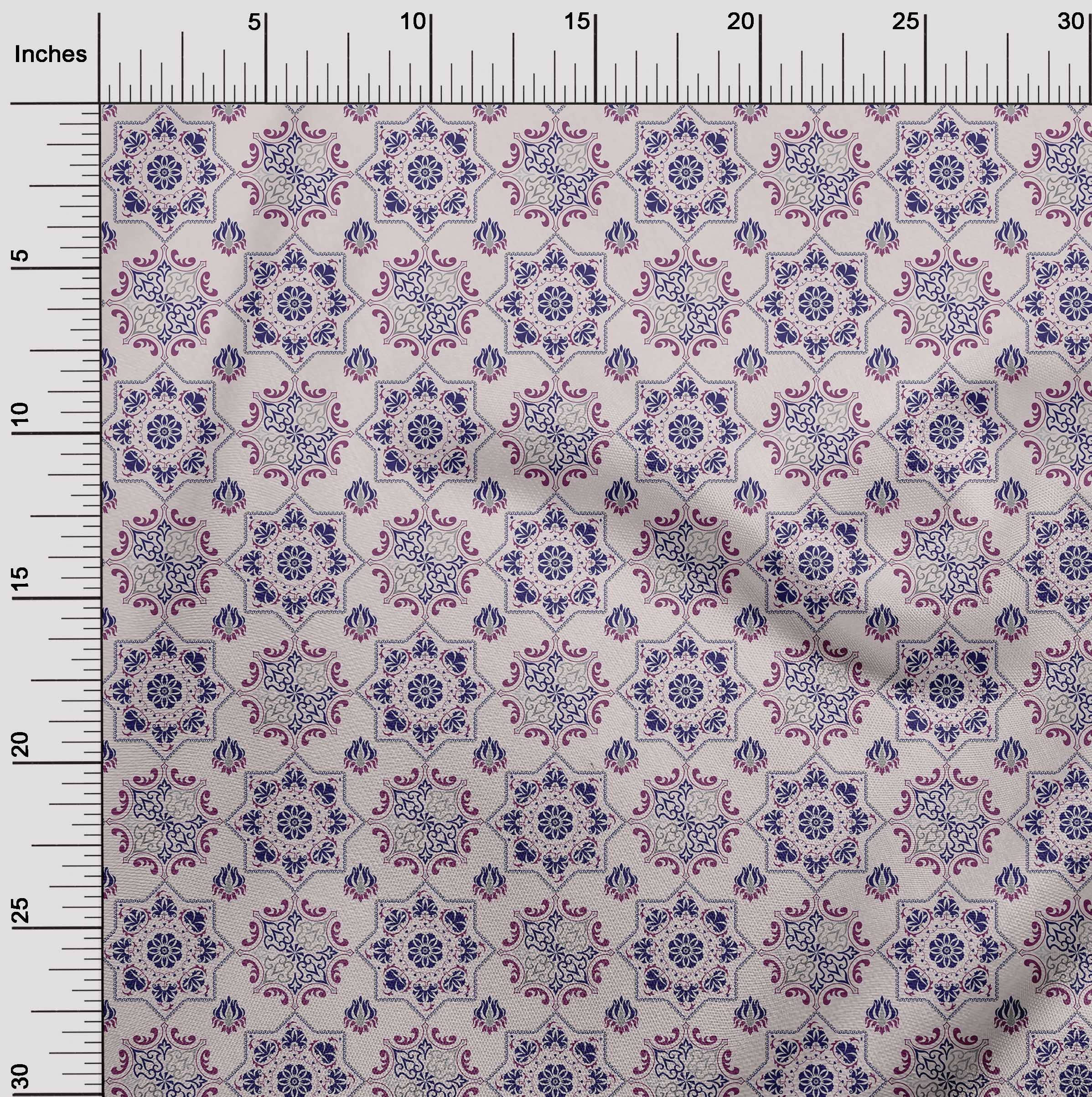 oneOone Silk Tabby Light Pink Asian Suzani Dress Fabric - 42 Inch Wide by The Yard | Perfect for Boho Dresses, Home Decor & DIY Craft Projects