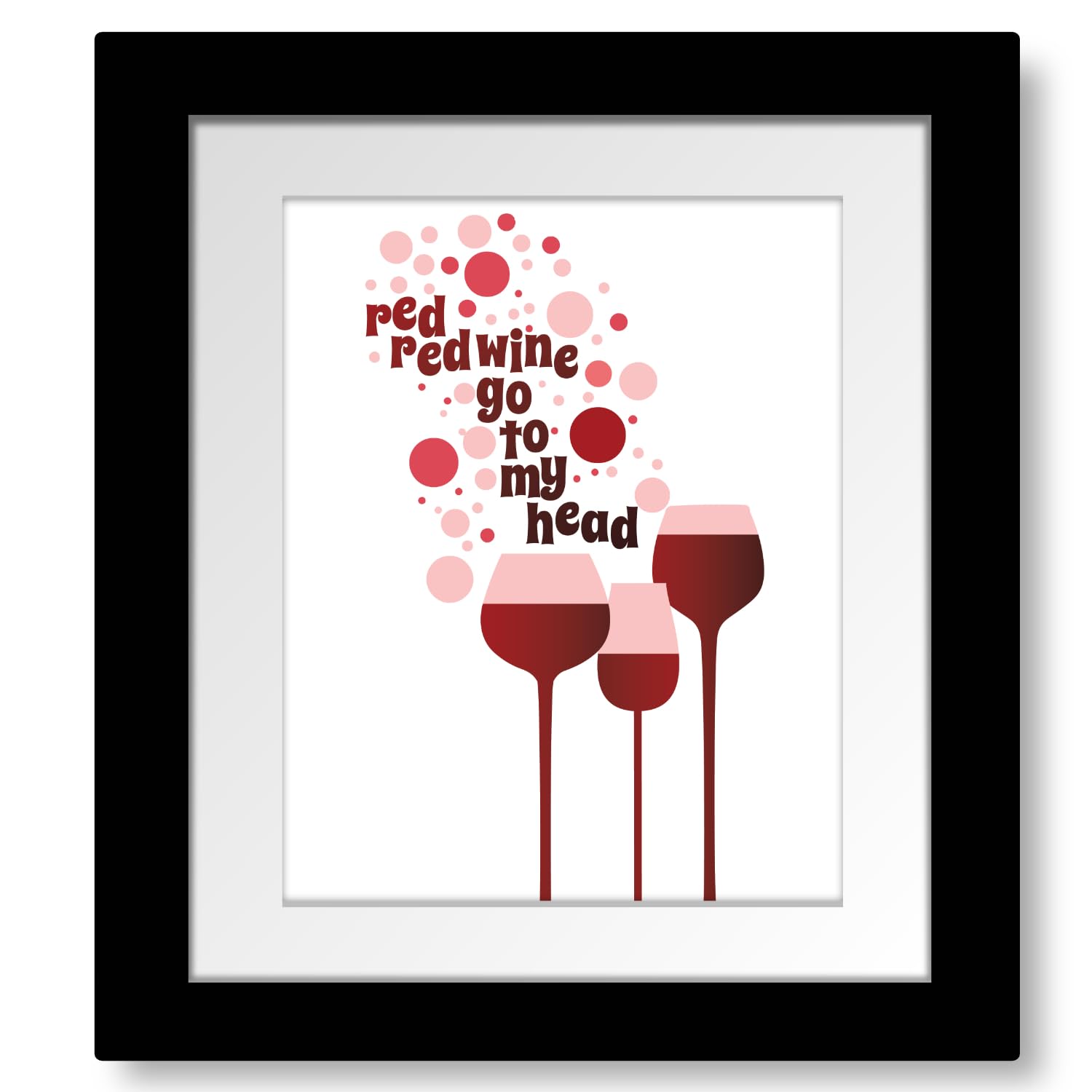 Red Red Wine Song Lyrics Wall Art Print - Modern Home Decor for Living Room, Bedroom & Office