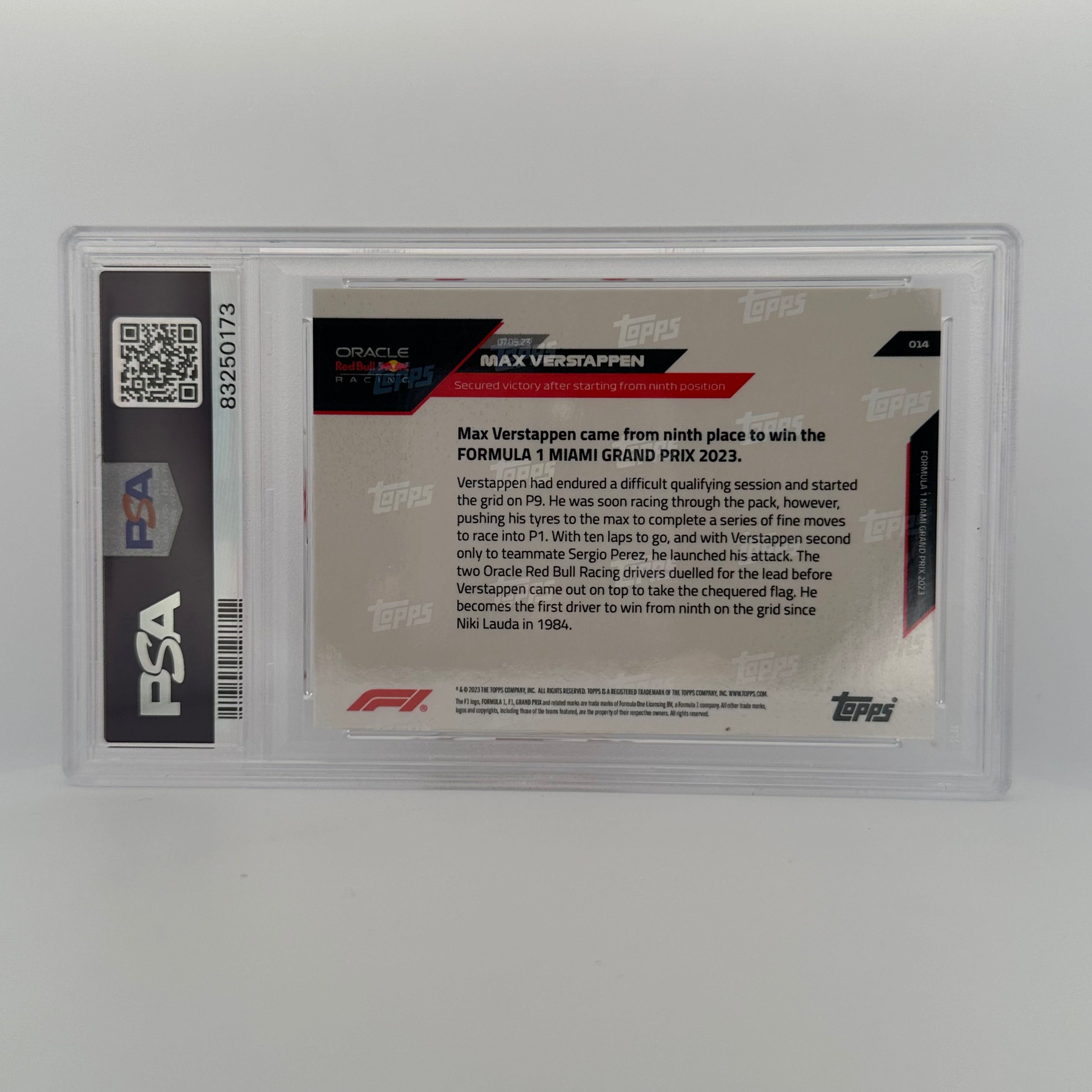 PSA 10 Graded 2007/10 Max Verstappen #14 Blue Racing Card - Perfect for F1 Collectors & Motorsport Memorabilia Displays