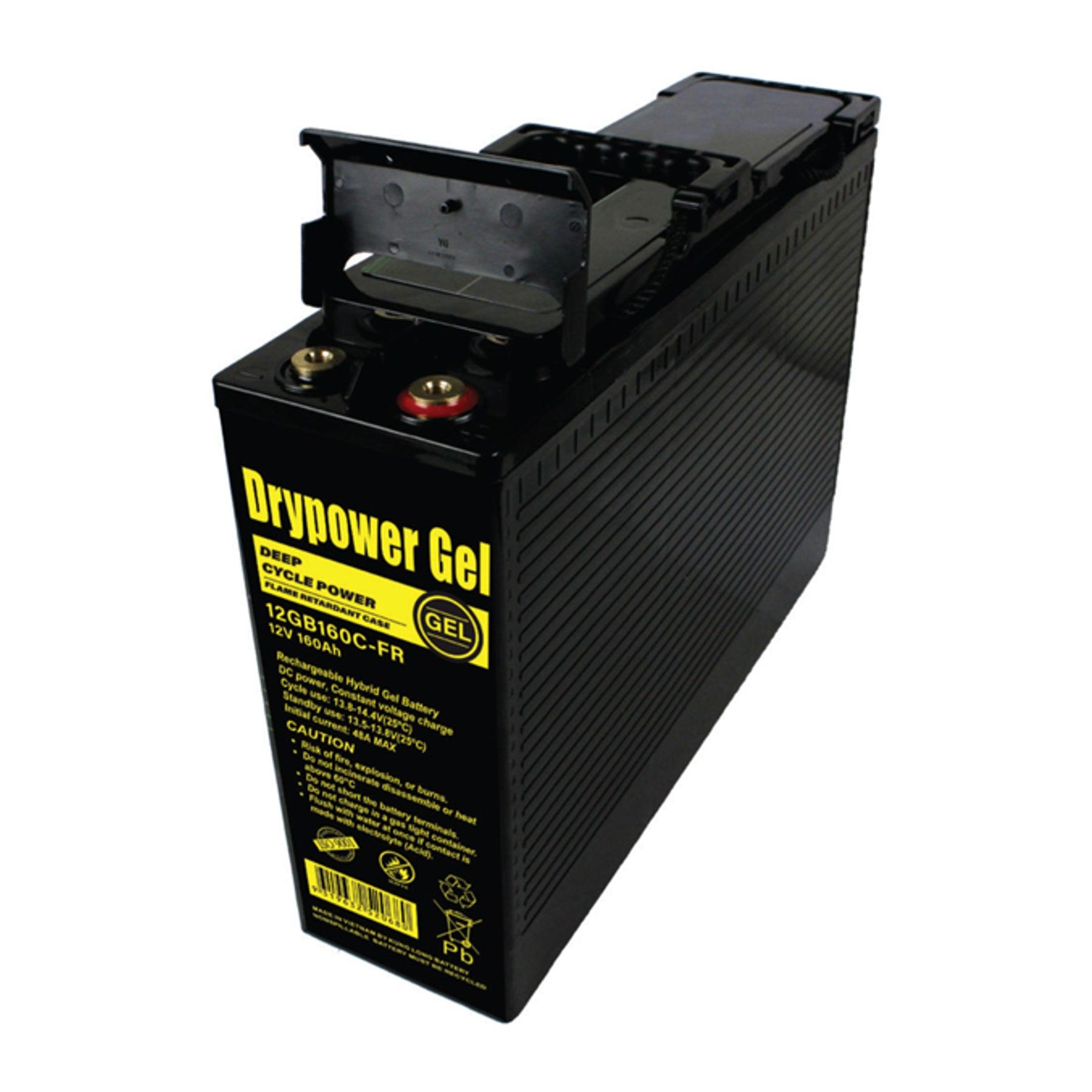 Drypower 12V 160Ah Sealed Lead Acid Deep Cycle Hybrid Gel Battery - Perfect for Solar Power Systems, Marine Applications, and RV Power Backup