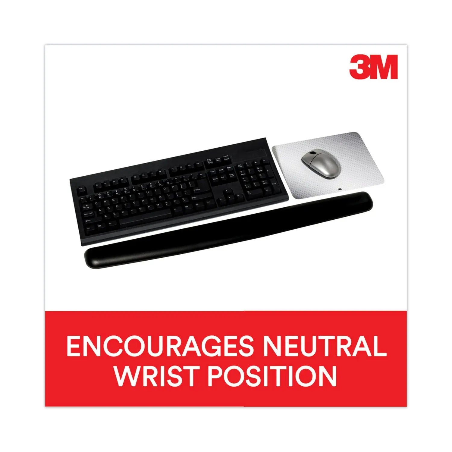 3M™ Antimicrobial Gel Thin Keyboard Wrist Rest - Extended Length 25