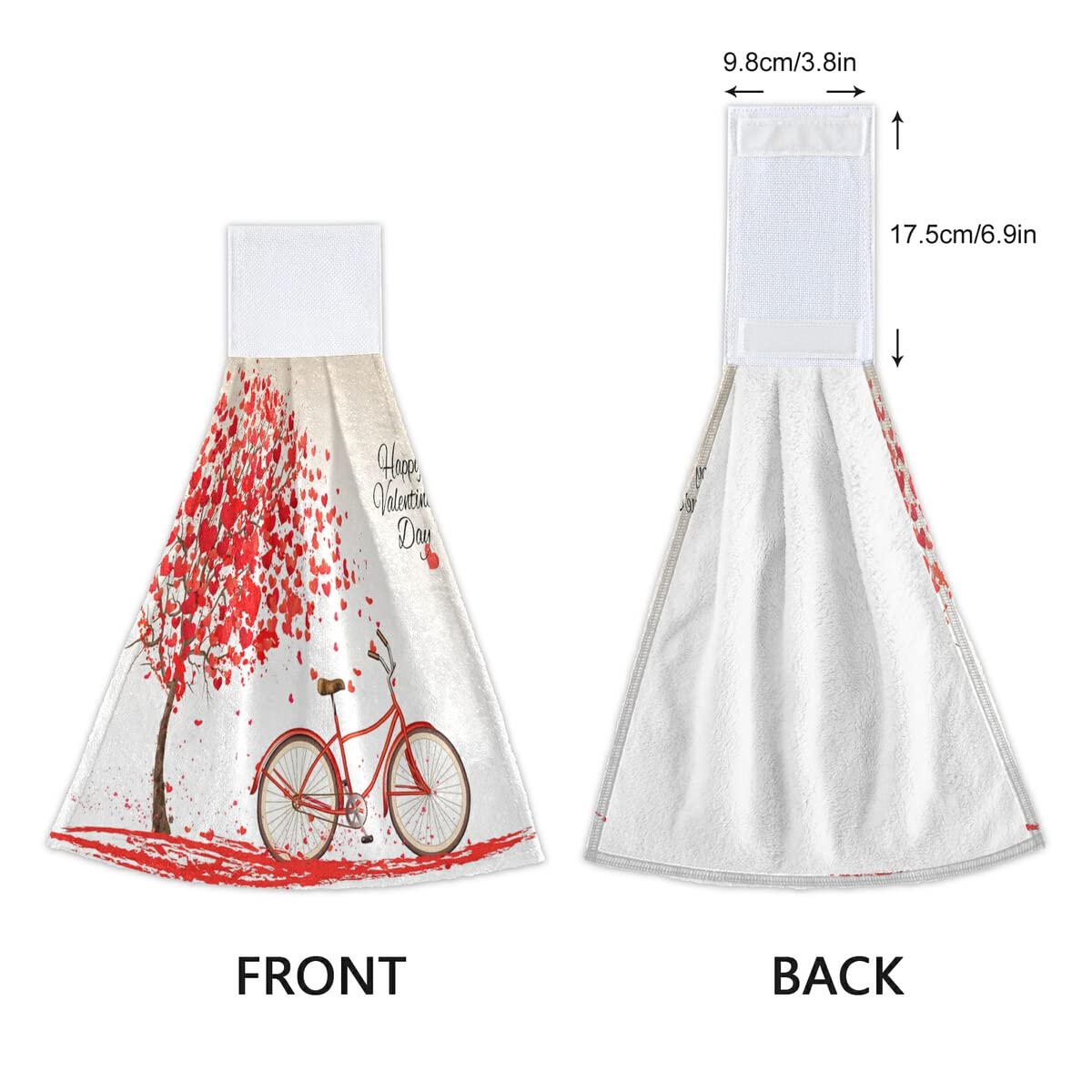 2 Pack Valentine's Day Love Tree Hand Towels - Soft Kitchen Hanging Towels for Hand, Face, Hair, Gym, Yoga, Dishcloth, Bath & Kitchen Decor