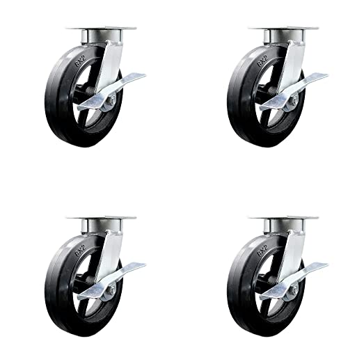 4 Swivel - Side Lock Brakes - Black