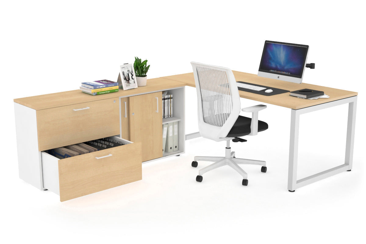 Quadro Loop Executive White Frame Office Chair [1800L x 700W] - Ergonomic Desk Chair for Home & Office Workspace