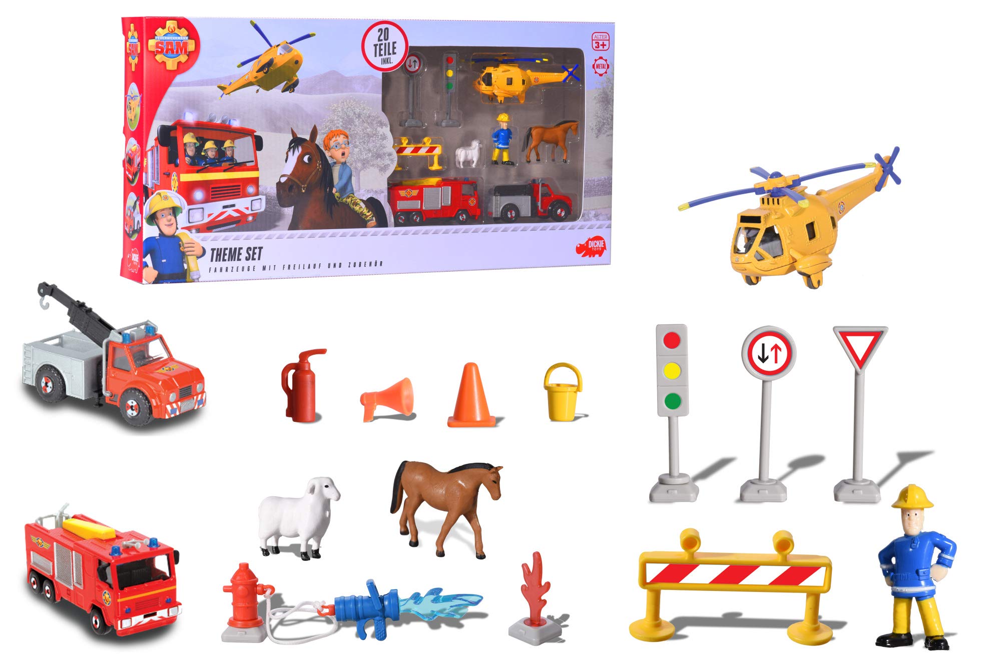 Dickie Toys Firefighter Sam Theme Set - Fire Truck & Rescue Playset for Kids - Perfect for Imaginative Play & Role-Playing Games