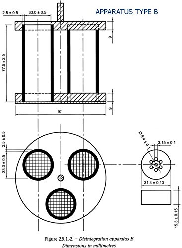 Huanyu 3-Hole Basket for BJ-2 Disintegration Tester | Pharmaceutical Lab Equipment | Perfect for Tablet Dissolution Testing in Laboratories