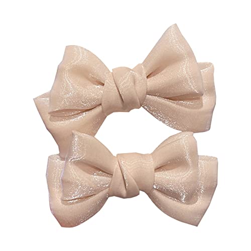 Elegant Pearl Bow Hair Clip for Women - Non-Slip Double Layer Hair Barrettes, Durable Hair Accessories for Daily Use (Beige) | Perfect for Office, Wedding, Party & Special Occasions