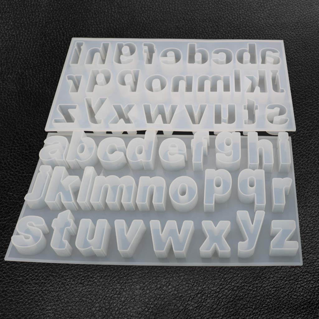 DIY Alphabet & Number Silicone Molds for Epoxy Resin Crafts - Lowercase Letter Molds for Jewelry Making, Cake Decorating & Home Decor Projects