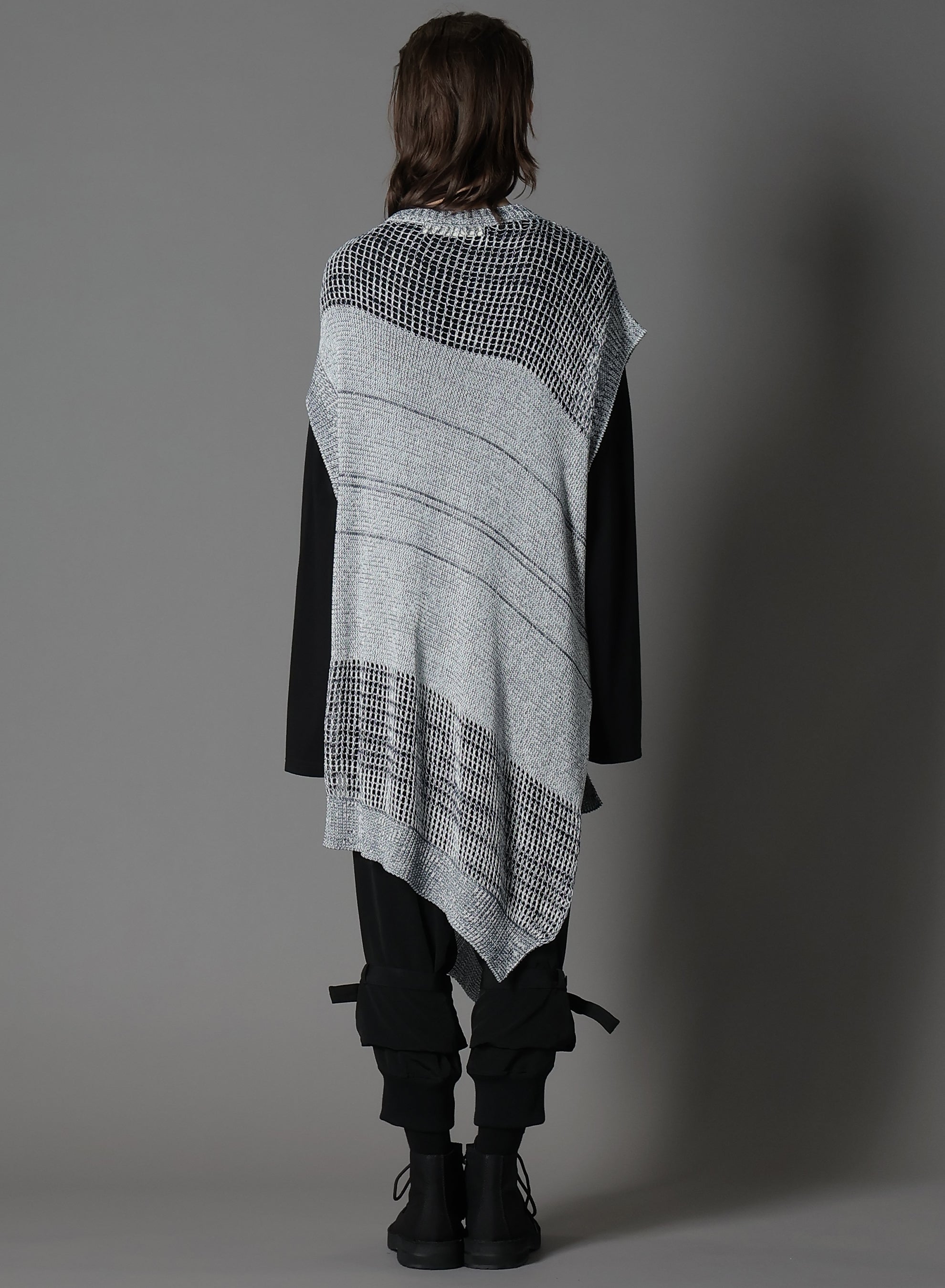 Code Yarn Mesh Long Knit Vest for Women - Lightweight Open Front Cardigan, Boho Chic Lace-Up Layering Piece - Perfect for Spring & Fall Outfits, Casual & Office Wear