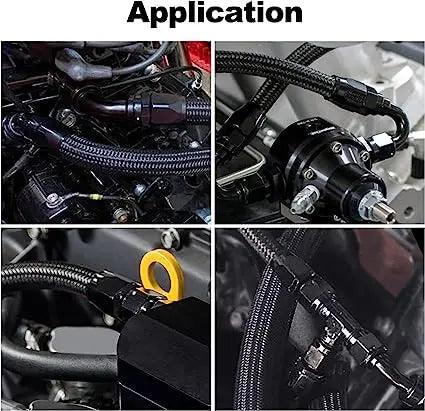 EVIL ENERGY Push Lock Hose End Fitting Kit - 8pcs Aluminum AN6/8/10 Connectors for Fuel, Oil & Coolant Lines - Perfect for Automotive, Marine & Industrial Applications