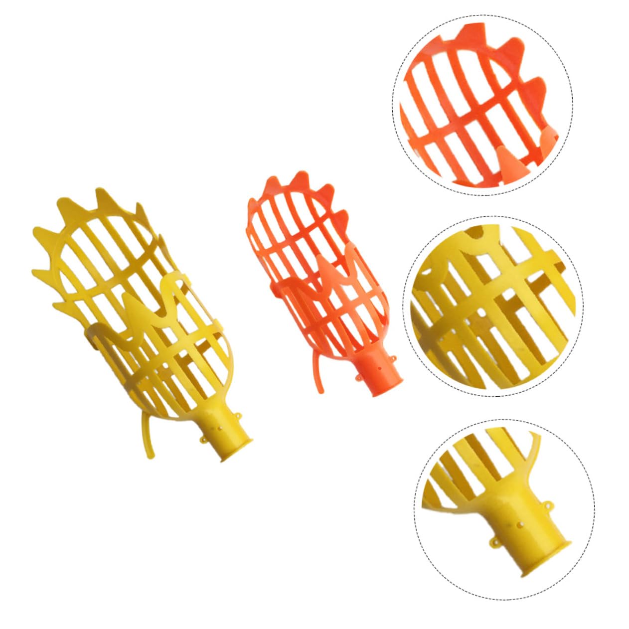 DOITOOL 2-Pack Twist-On Fruit Picker Tool - Harvest Basket Attachment for Cherry, Berry, Orange, Blueberry, Mango, Avocado, Lemon & Peach - Perfect for Home Garden, Orchard Harvesting and Farm Fruit Picking
