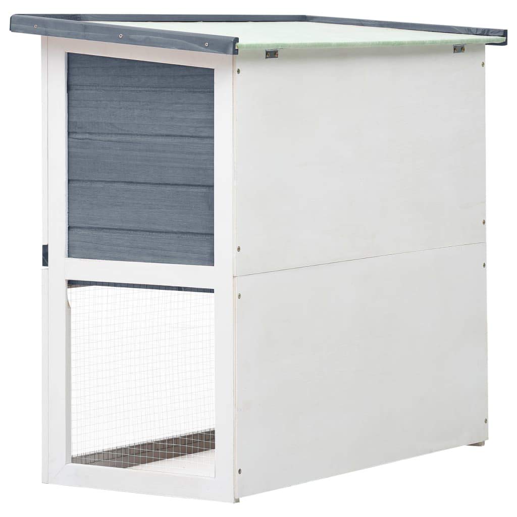 2-Tier Rabbit Hutch with Pull-Out Tray & Ramp - Outdoor Wooden Chicken Coop for Bunnies, Hens, Guinea Pigs & Small Animals - 35.4