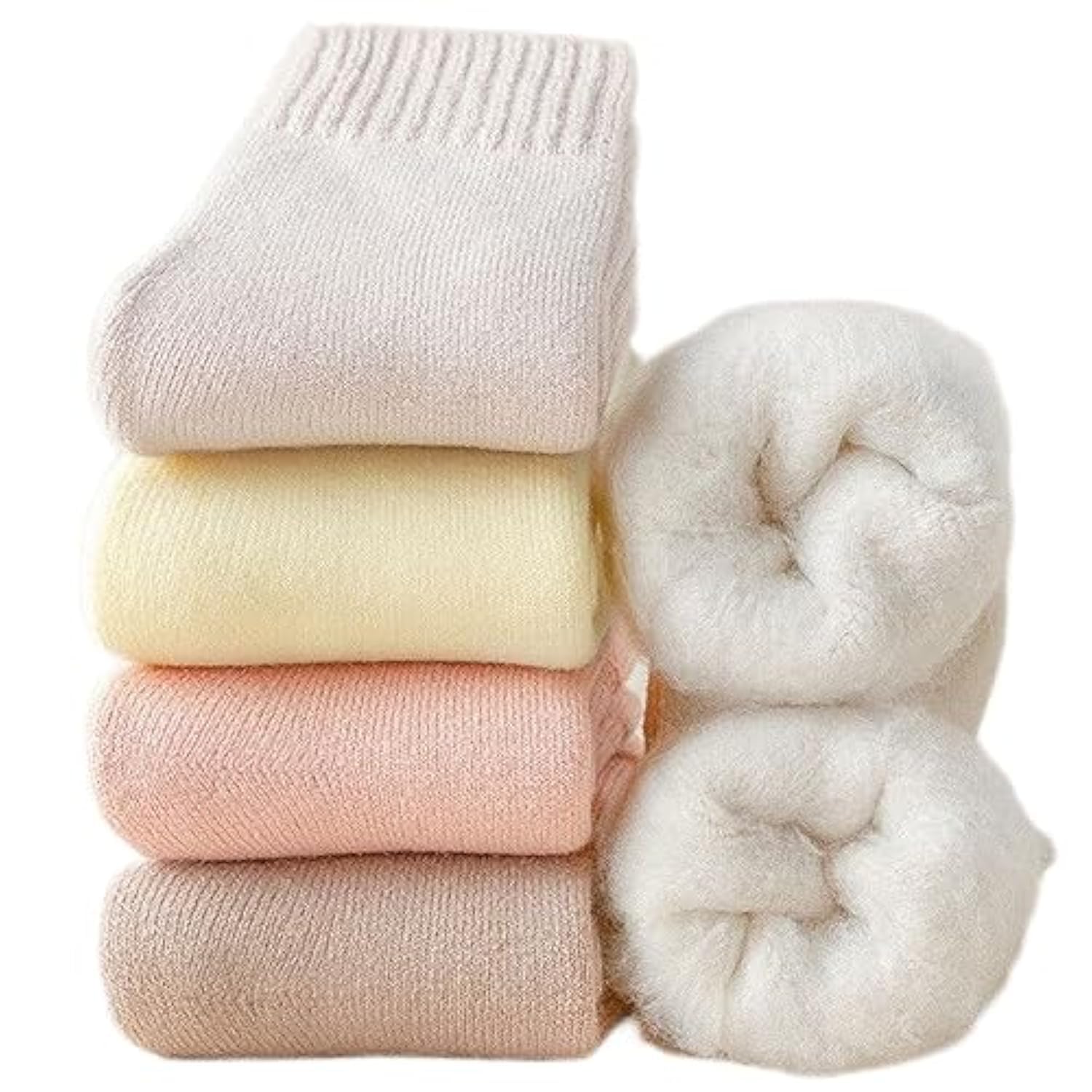 3 Pairs Women's Winter Wool Socks - Fleece Lined Thick Warm Thermal Socks for Cold Weather - Perfect for Hiking, Skiing & Indoor Comfort