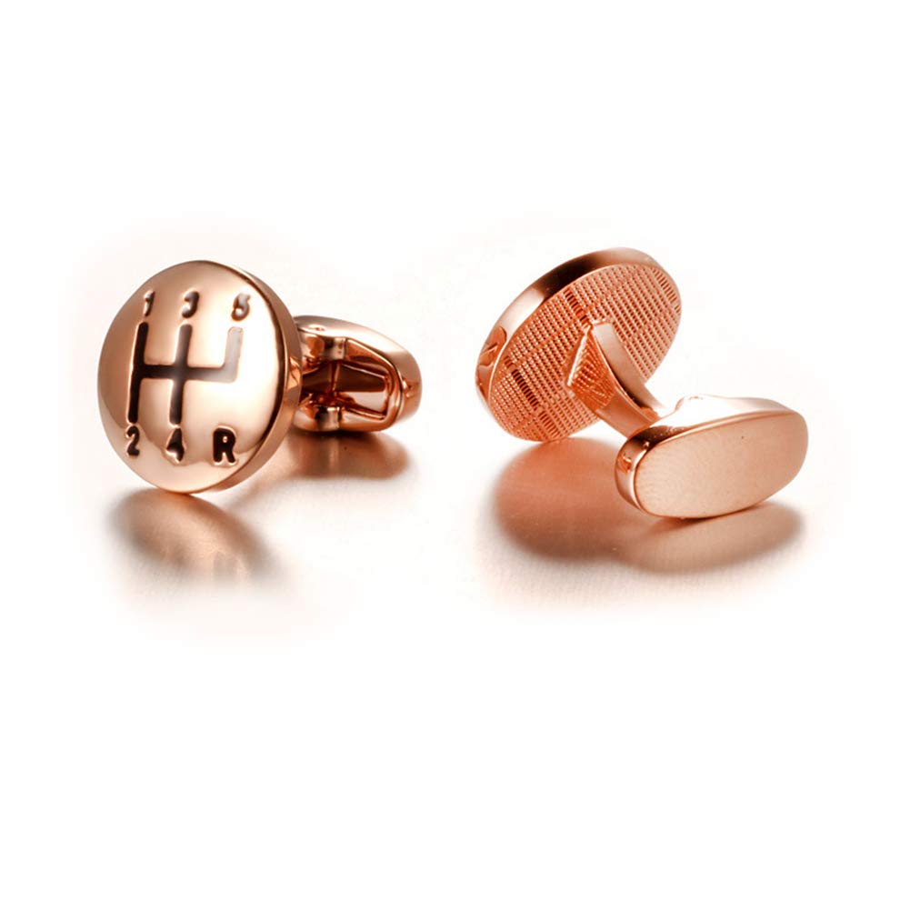 5-Speed Manual Gear Shift Knob - Rose Gold Metal Gear Stick Knob for Car Enthusiasts - Perfect for Racing, Drifting & Car Interior Upgrades