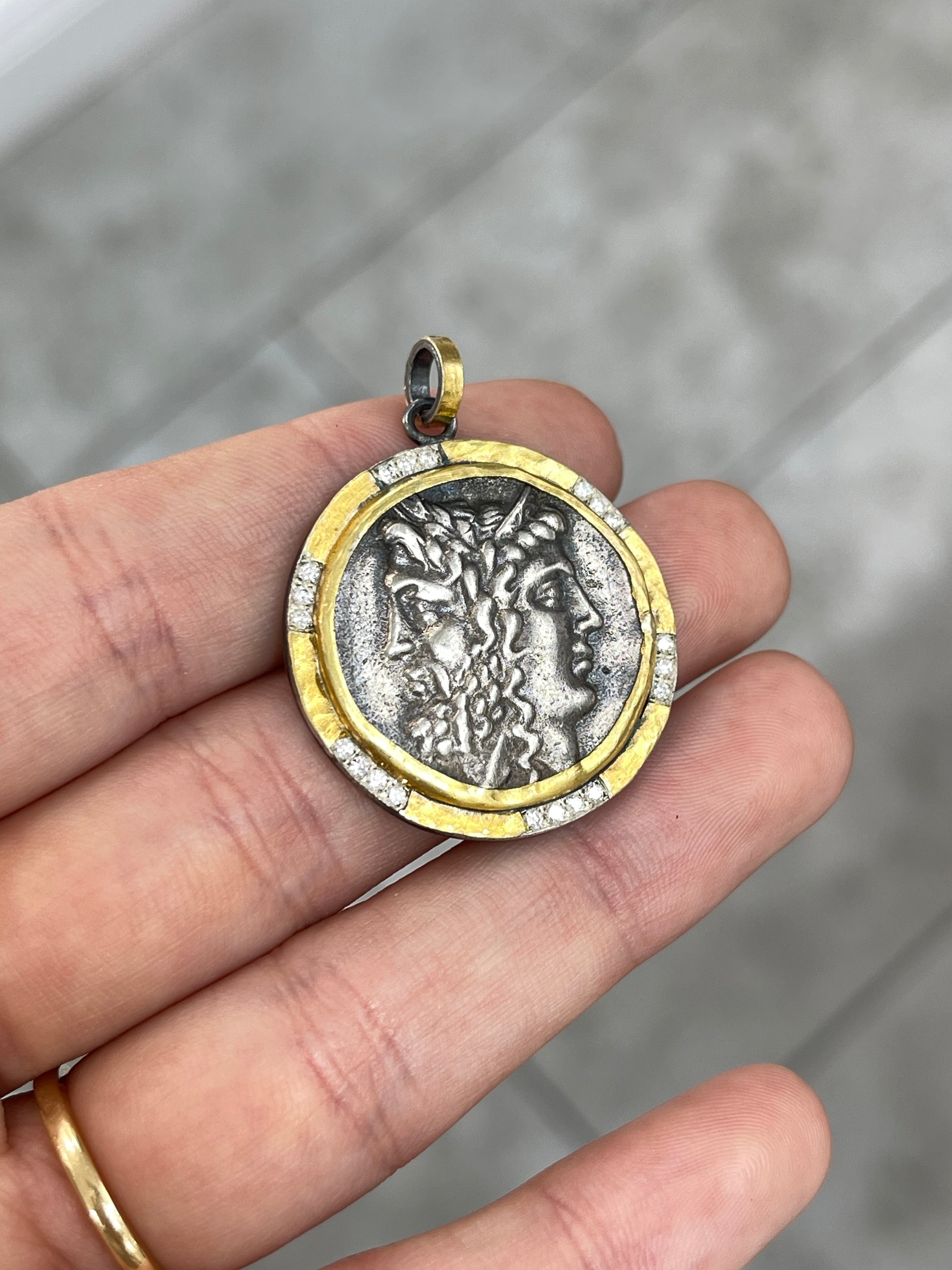 24K Gold & Diamond Medallion Pendant for Men & Women - Luxury Hip Hop Jewelry Gift for Birthday, Anniversary & Special Occasions | Janus & Janus