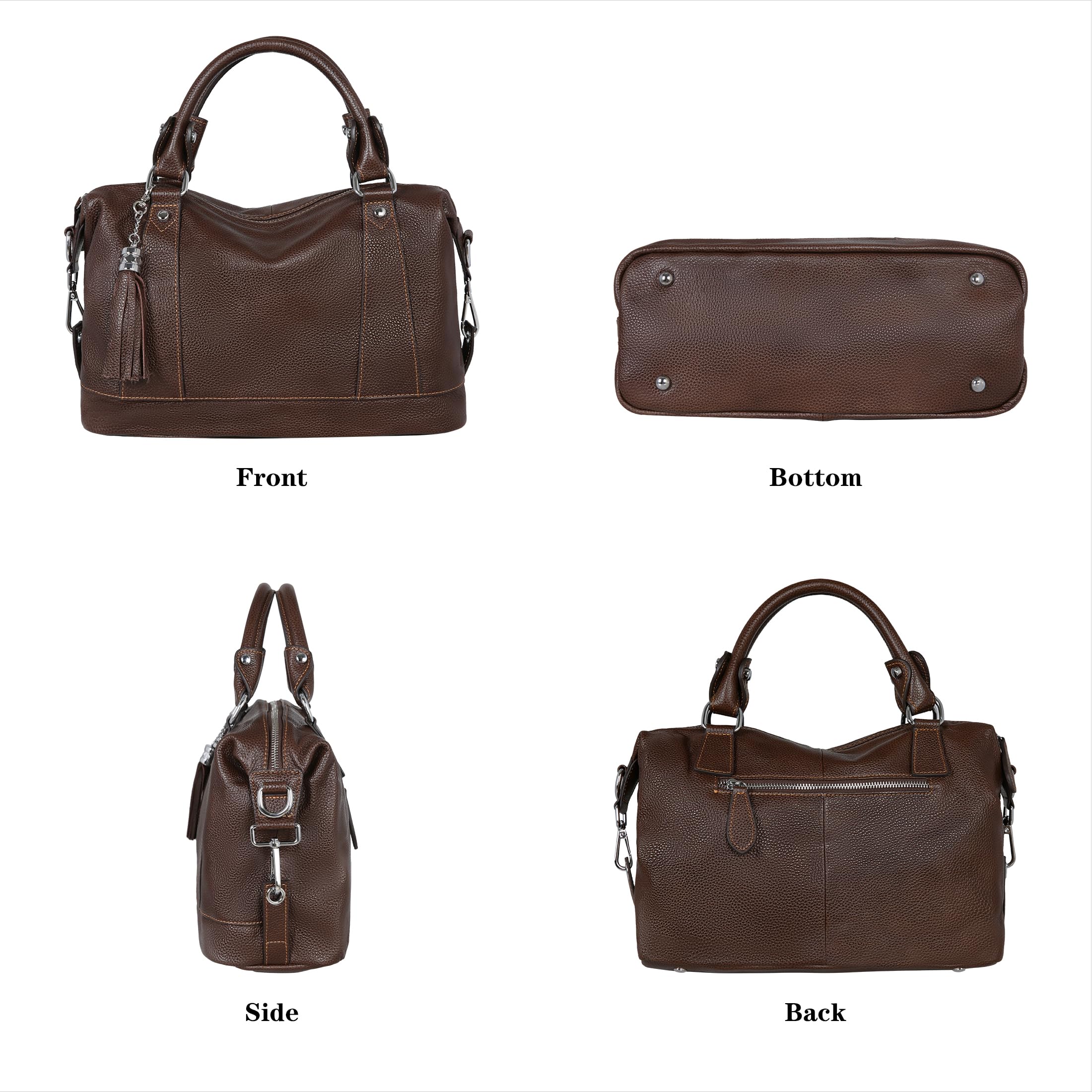 Stylish HESHE Leather Purses & Handbags for Women - Shoulder Tote, Crossbody, Satchel & Top Handle Bags - Perfect for Work, Travel & Everyday Use