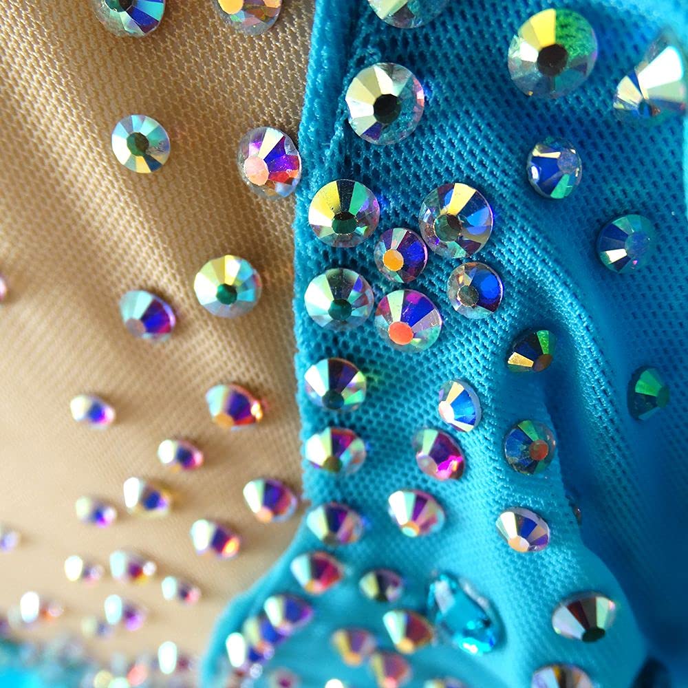 Women's Ice Skating Dress - Elegant Sky Blue Figure Skating Costume for Teens & Adults - Perfect for Competitions, Performances & Ice Dance Shows