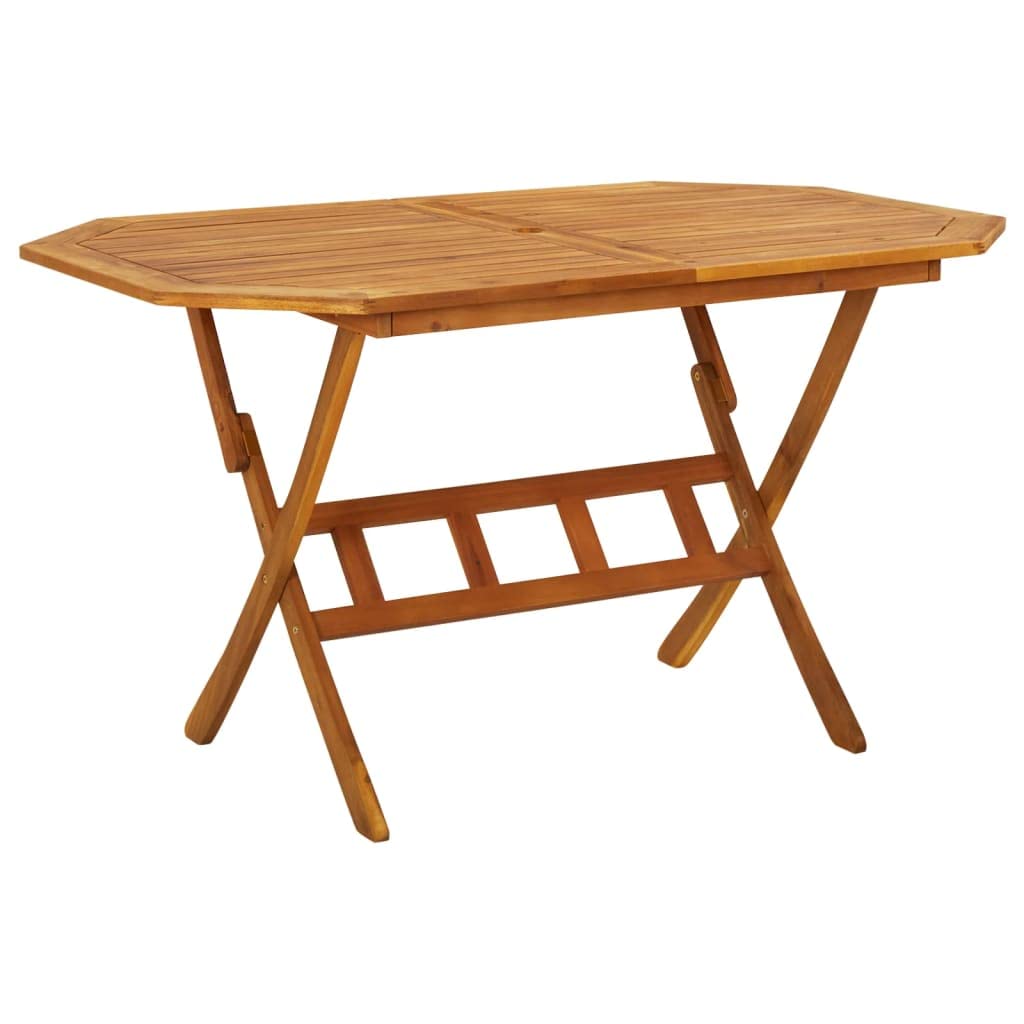 Vintage Style Solid Acacia Wood Folding Dining Table & Coffee Table 53.1