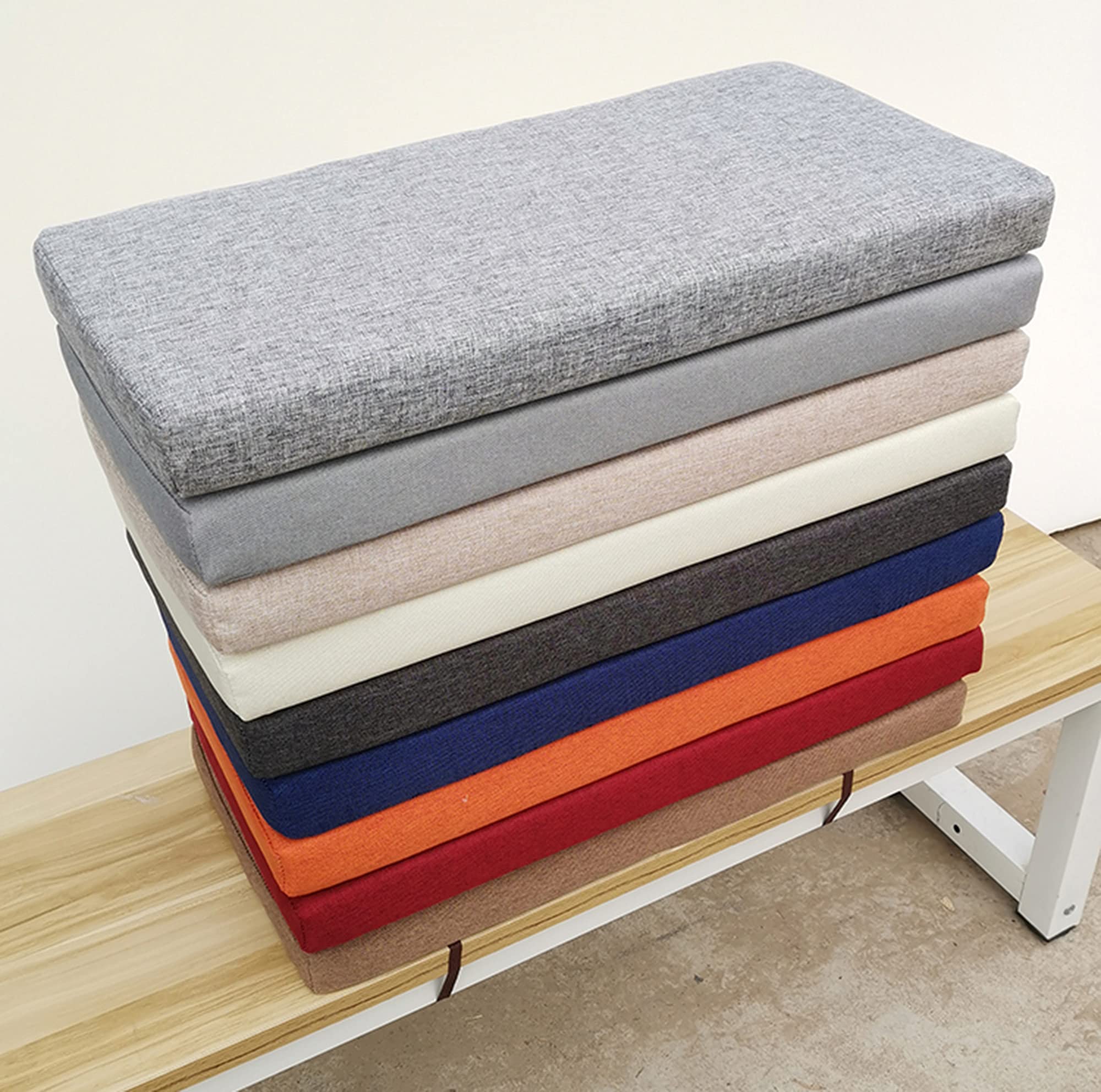 Non-Slip Sponge Filled Bench Cushion - 60x30x5cm White Rectangle Seat Pad for 2-3 Seater - Comfortable Dining, Kitchen, Garden, Patio & Swing Furniture - Perfect for Outdoor Lounging & Indoor Dining Comfort