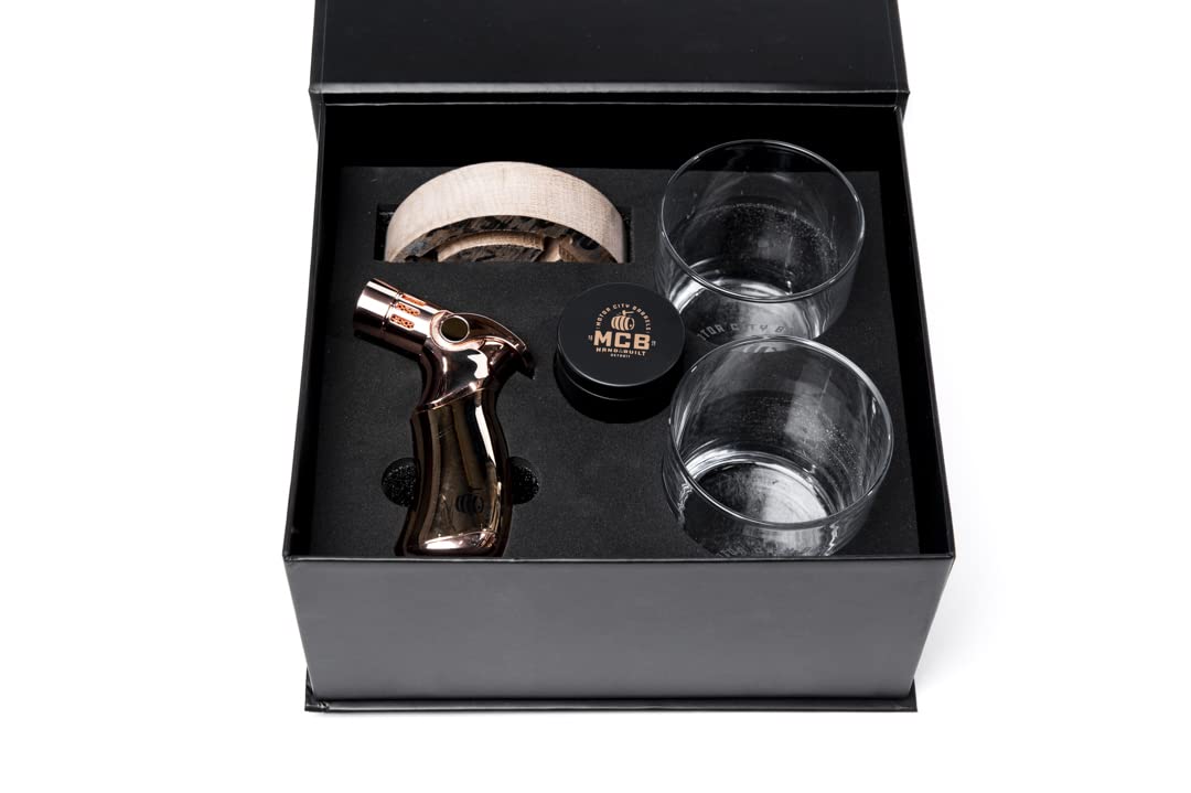 Premium Cocktail Smoker Kit with Torch & 6 Flavor Wood Chips (Vanilla, Apple Cinnamon, Lemon, Orange, Cherry, Banana Cream) - Infusion Series Smoking Set for Home Bars, Parties & Mixology Enthusiasts