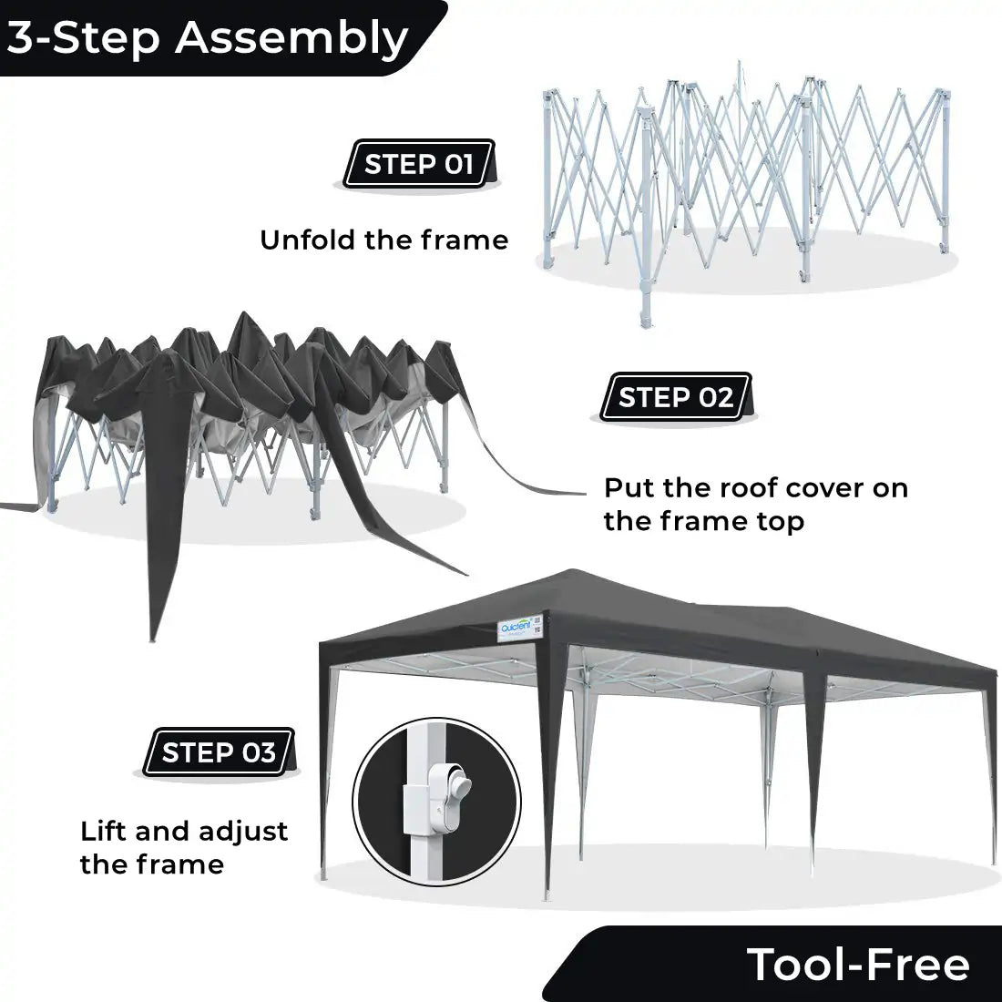 10' x 20' Pop Up Canopy Tent with Removable Side Walls - Waterproof Outdoor Shelter for Parties, Camping & Beach Events