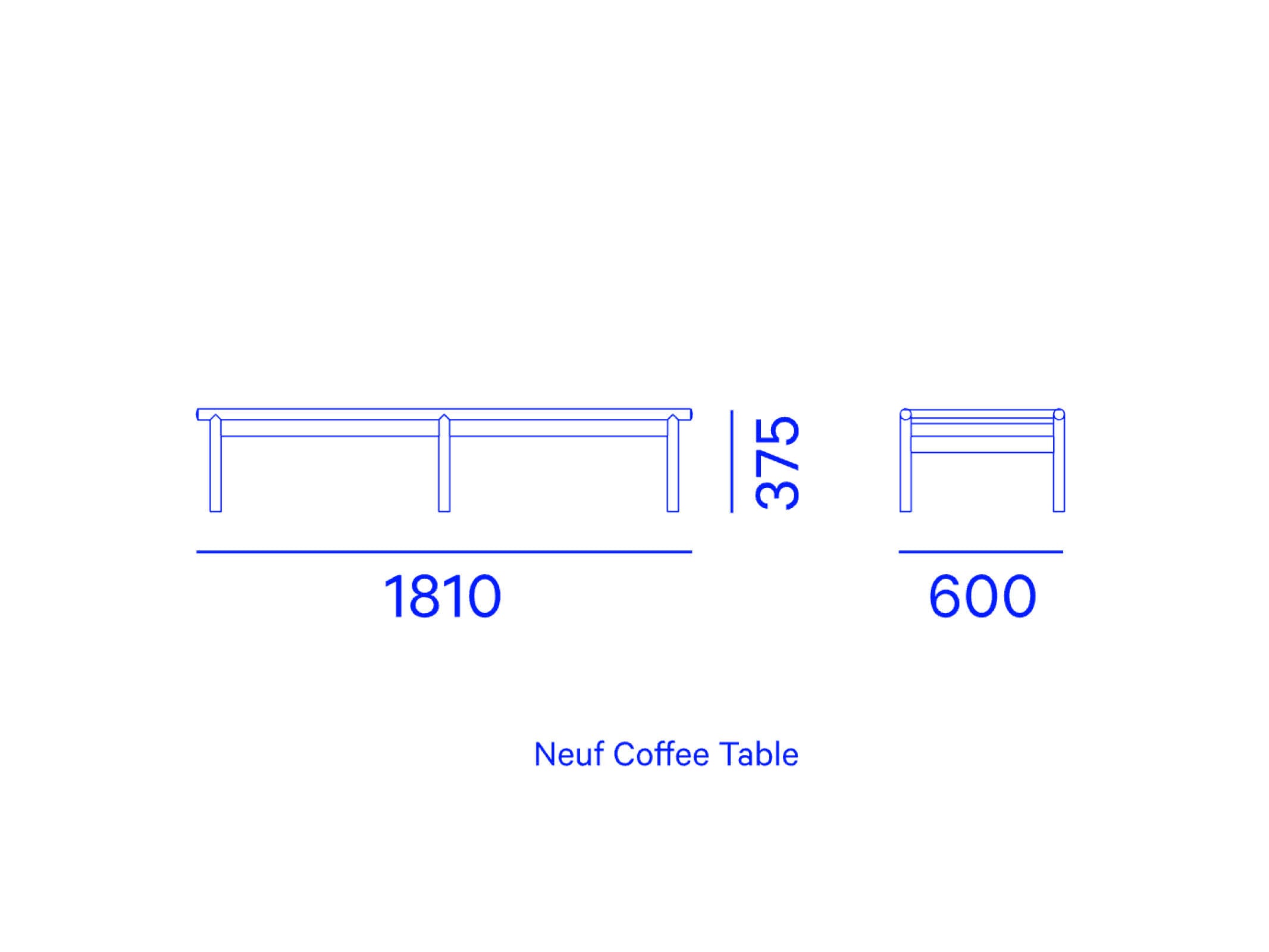 Modern Neuf Coffee Table - Mid-Century Style Wooden Living Room Table with Storage Shelf - Perfect for Small Spaces, Apartments & Home Decor
