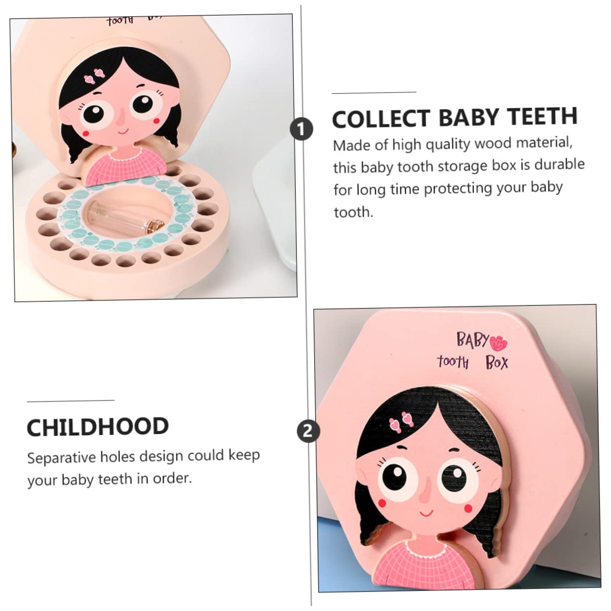 Beautiful Newborn Keepsake Box - Baby Tooth Storage Organizer for First Lost Tooth & Fetal Hair - Pink Memory Box (1 Set) | Perfect Baby Shower Gift & Milestone Keepsake for Parents