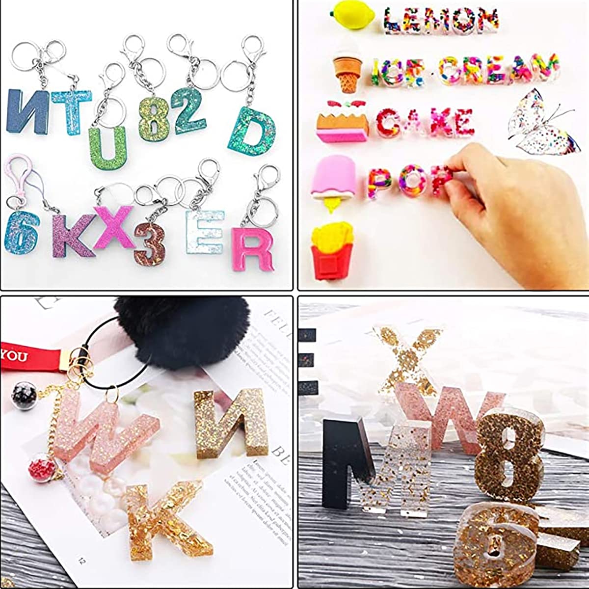 ECYC Alphabet Letter Number Molds for Epoxy Resin Jewelry Making - DIY Earring Pendants, Keychain & Craft Casting Molds - Perfect for Handmade Gifts, Home Decor & Creative Projects