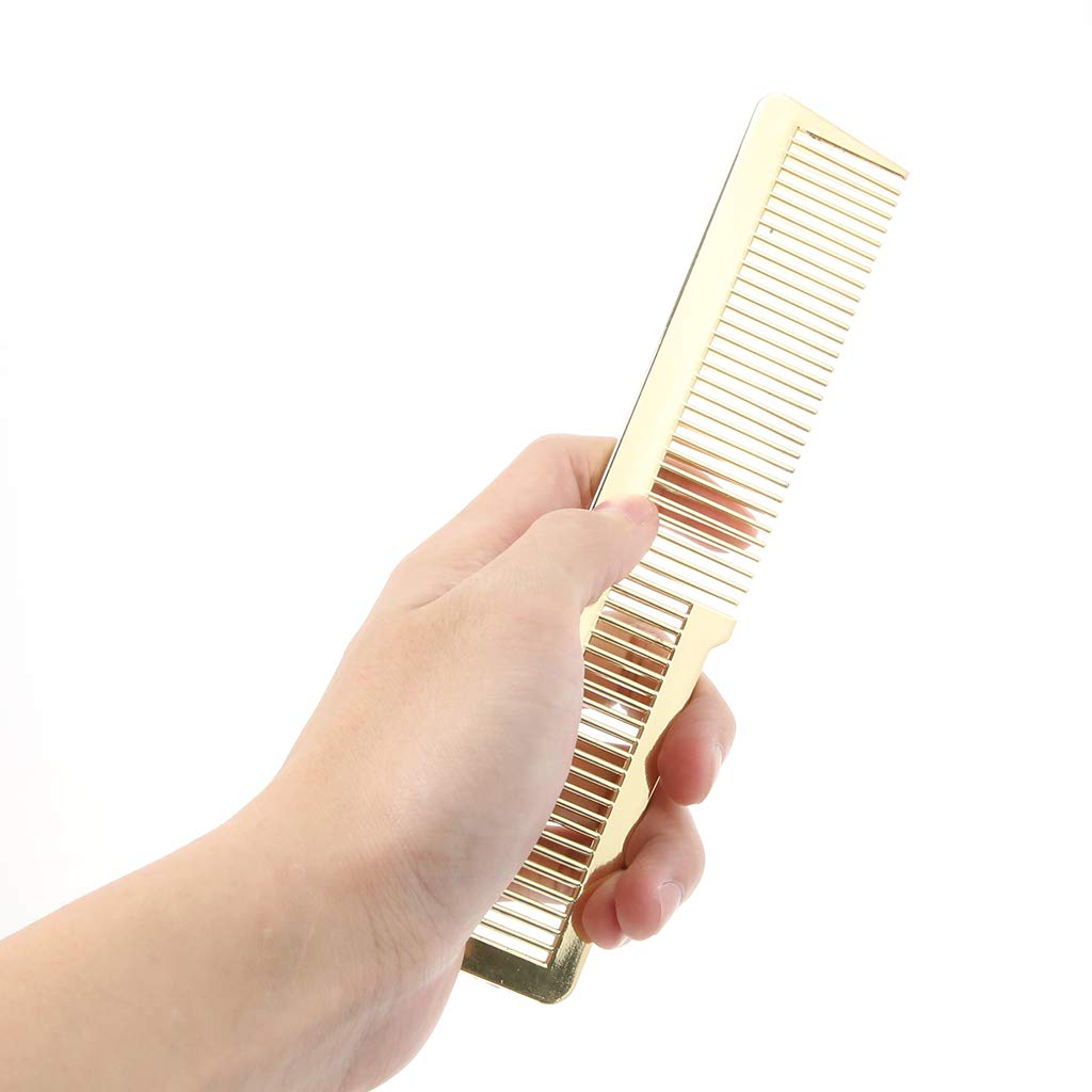 Professional Barber Comb for Fade Haircuts - VMS INDIA Large Flat Top Clipper Comb with Golden Finish | Perfect for Men's Grooming, Salon Styling & DIY Haircuts at Home