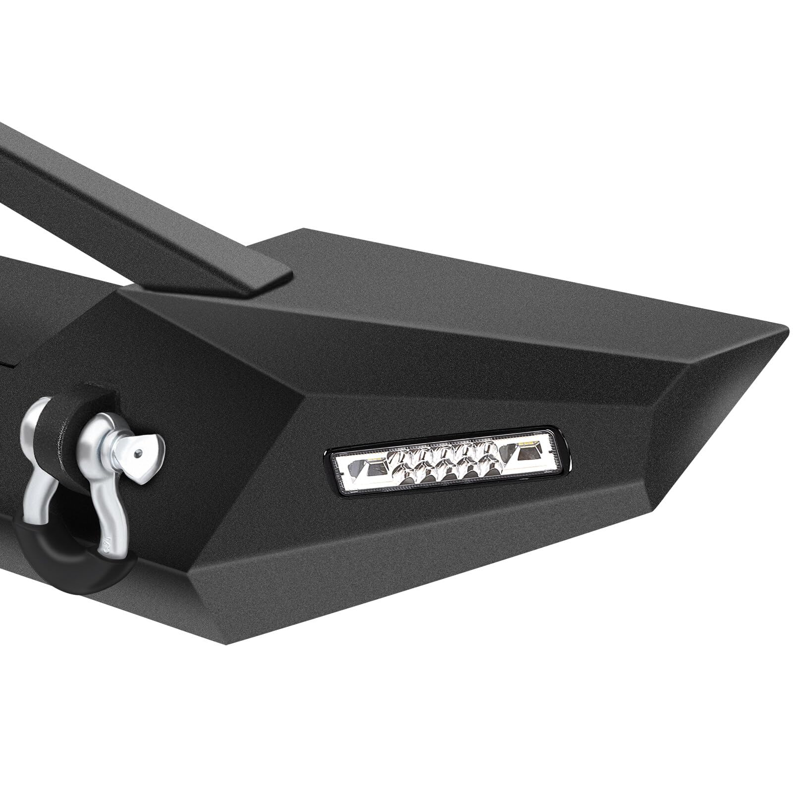 FINDAUTO Heavy Duty Front Bumper for 2007-2018 Jeep Wrangler JK - Textured Black Rock Crawler Bumper with Winch Plate, D-Ring Shackles & LED Light Bar | Off-Road Protection & Adventure-Ready Upgrade