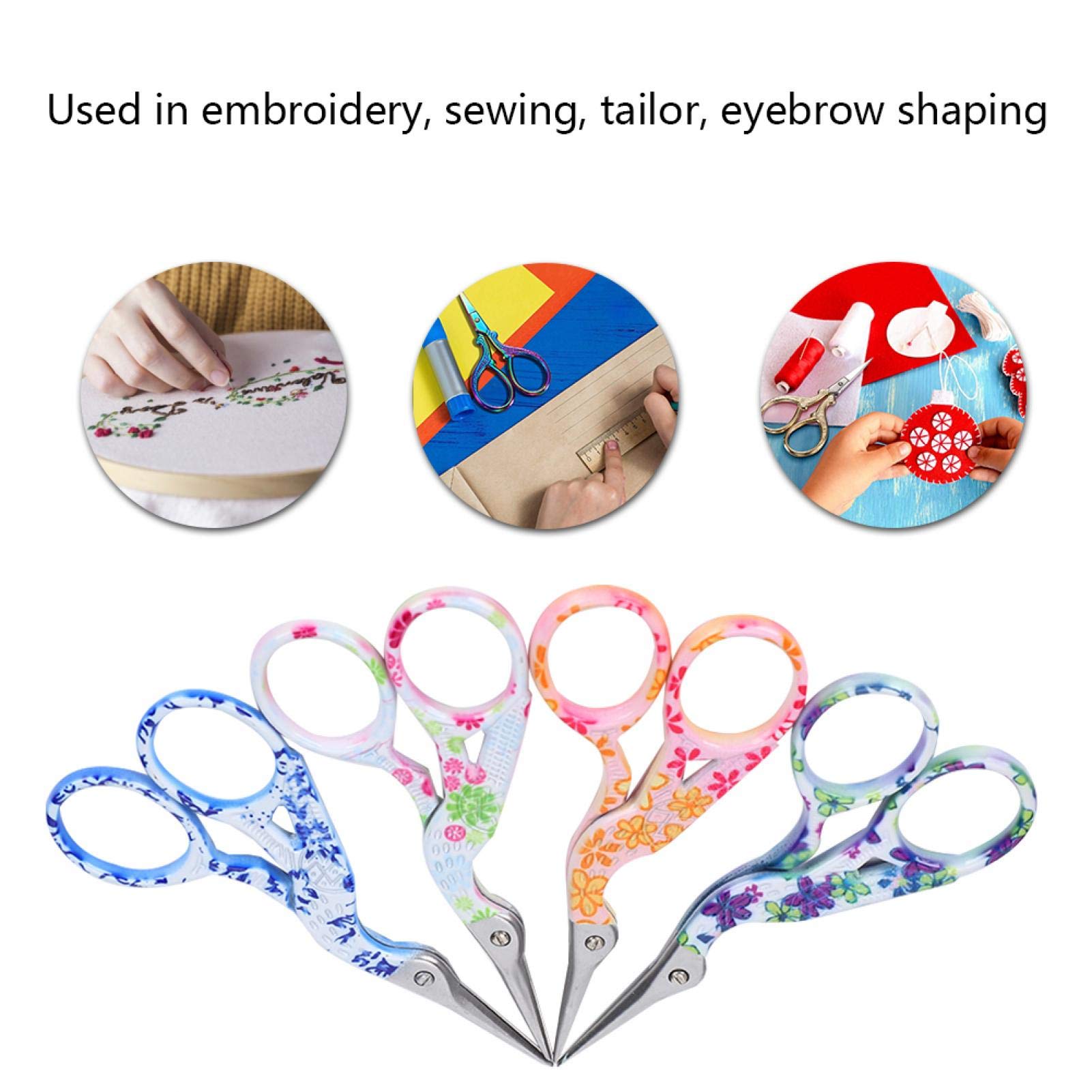 4pcs Embroidery Scissors - 3.5 Inch Sharp Craft Scissors for Sewing, Nail Art & DIY Projects | Crane-Shaped Design | Perfect for Quilting, Fabric Cutting & Handmade Crafts