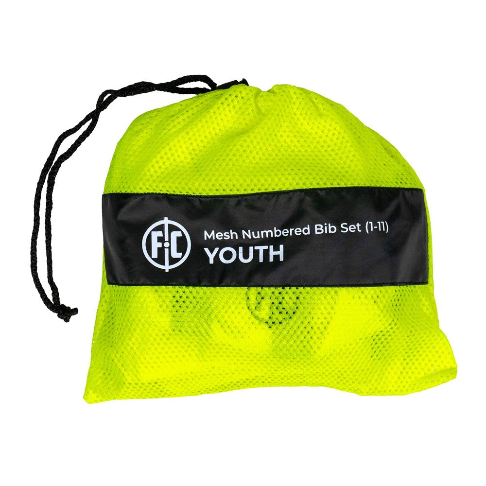 FC Mesh Numbered Training Bib Set - Youth Soccer Practice Vests (Yellow) for Team Drills & Sports Training