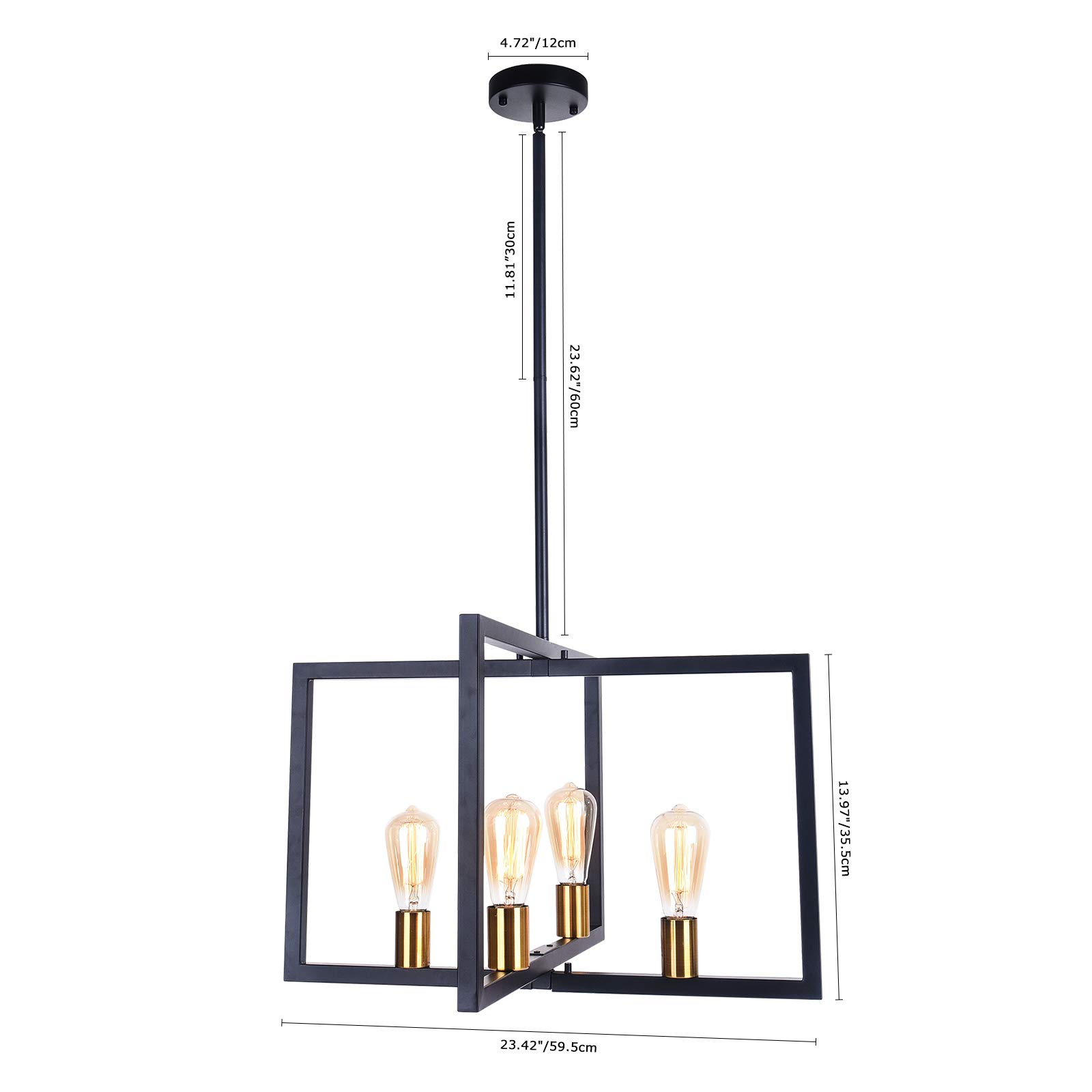 Modern Rectangle Linear Chandelier - Kitchen Island Pendant Lighting Fixture for Dining Room & Ceiling Hanging | Perfect for Contemporary Home Decor & Restaurant Ambiance