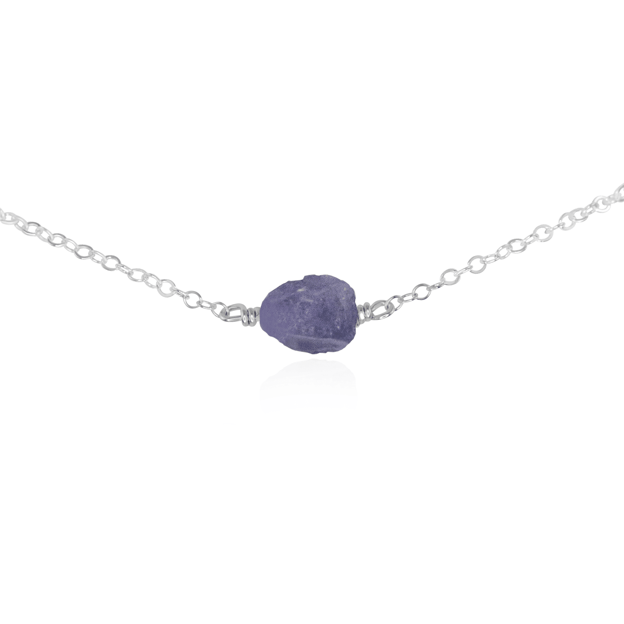 Natural Tanzanite Crystal Nugget Choker Necklace - Raw Tanzanite Gemstone Jewelry for Women - Perfect for Boho, Wedding & Everyday Wear