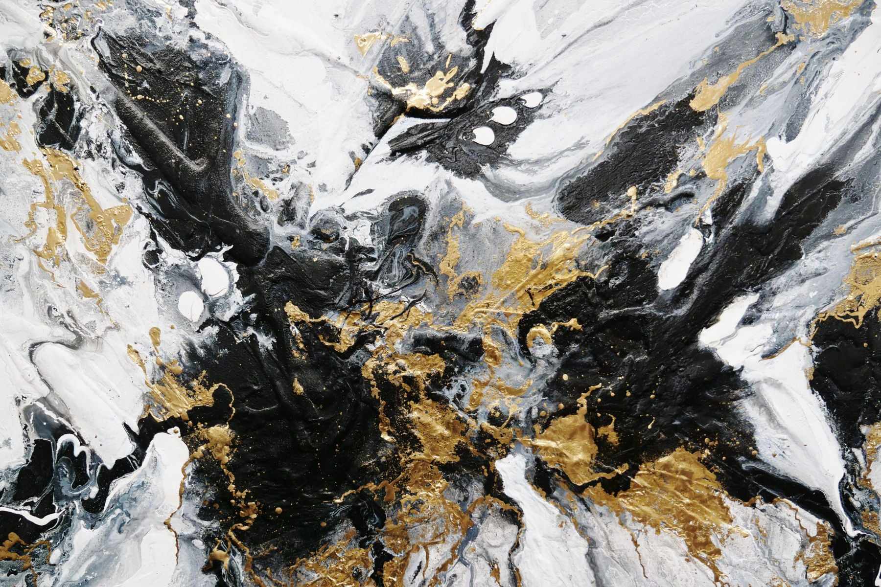 Golden Currency 200cm x 80cm Black White Gold Textured Abstract Canvas Wall Art - Modern Home Decor for Living Room, Bedroom & Office