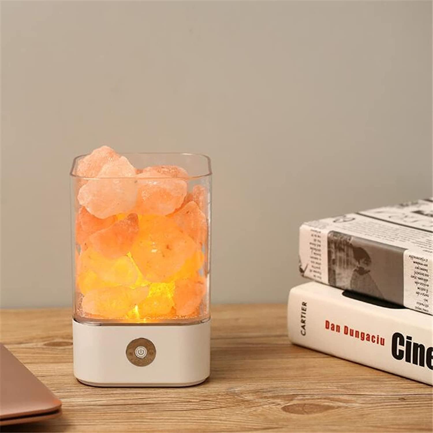 Himalayan Salt Lamp with USB - Natural Crystal Night Light for Bedroom, Living Room, Desk | Portable Relaxing Mood Light for Yoga, Meditation & Home Decor