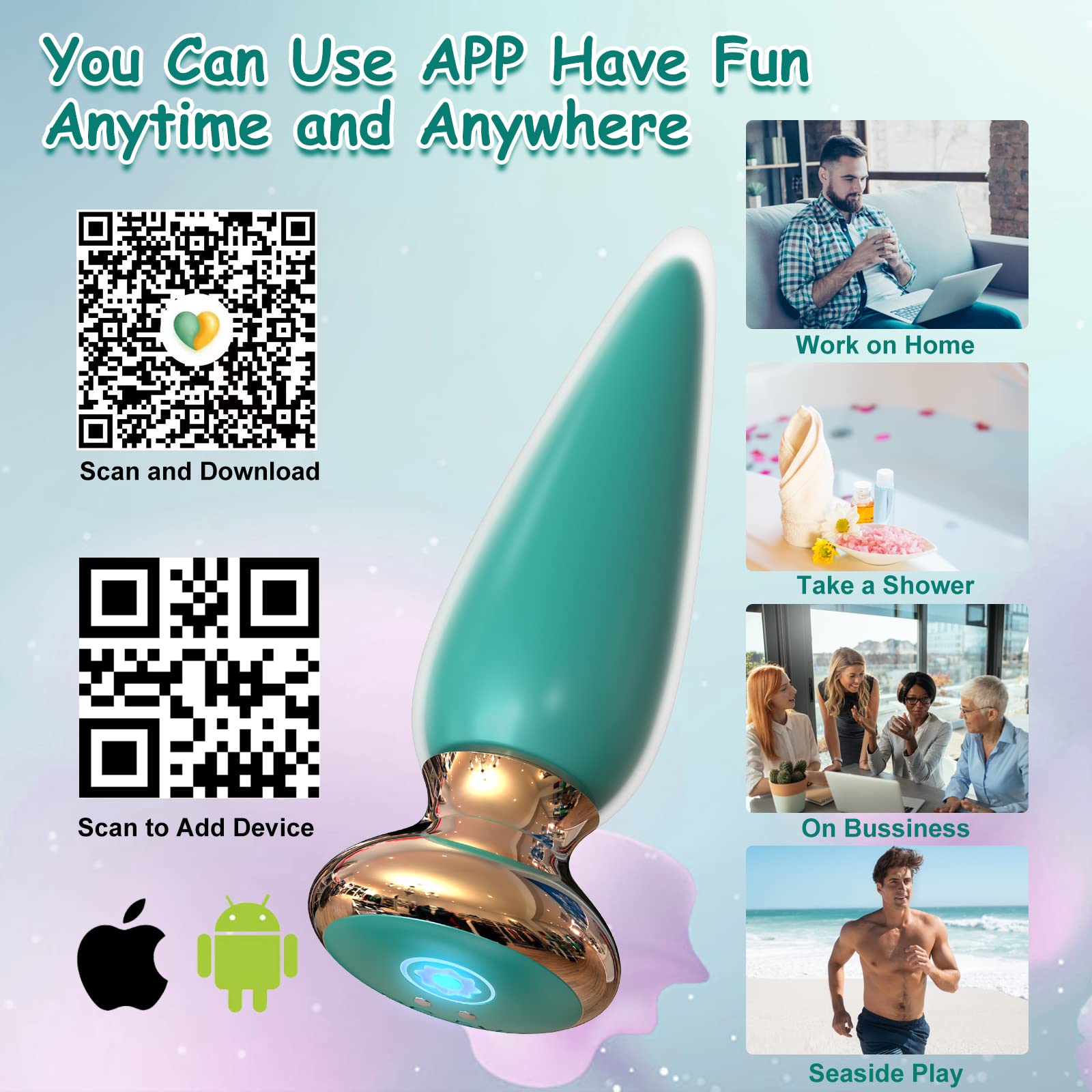 Rechargeable Anal Butt Vibrator with 9 Vibrating Modes & APP/Remote Control - Prostate Massager & G-Spot Stimulator for Men & Couples - Perfect for Solo Play, Couples Intimacy & Sensual Exploration
