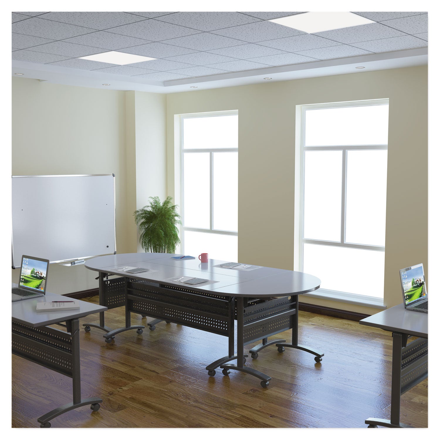 Alera Valencia Flip Training Table Base with Modesty Panel - 57.88