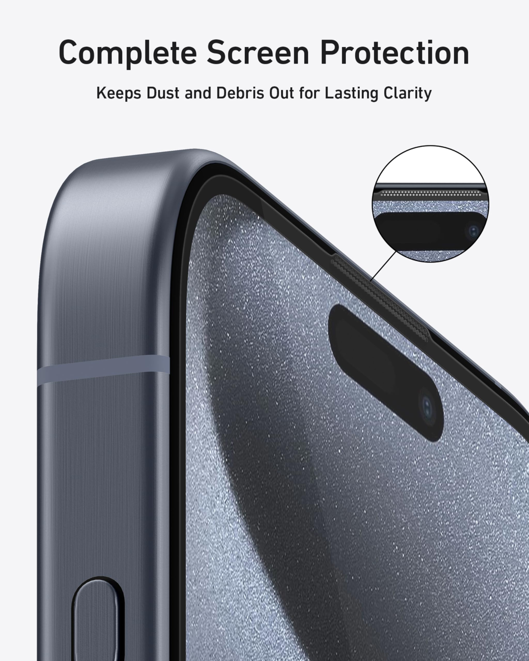 Anker 2-Pack Privacy Screen Protector for iPhone 15 Pro - Anti-Spy HD Tempered Glass with Easy Installation (2 Pack) | Perfect for Office, Banking & Public Use to Protect Your Privacy