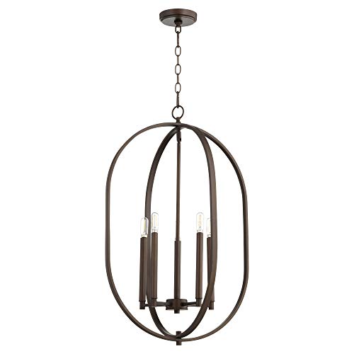 Collins Collection 8044-4-86 Transitional 4-Light Bronze/Dark Entryway Pendant - Perfect for Foyer, Hallway & Dining Room Lighting