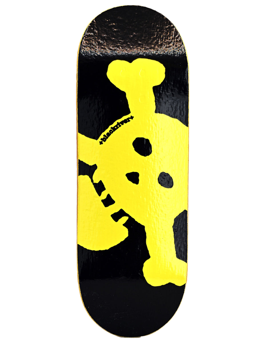 Blackriver Fingerboard Deck - Yellow Skull Design | Professional Finger Skateboard for Tricks & Training | Perfect for Skateboard Enthusiasts & Collectors