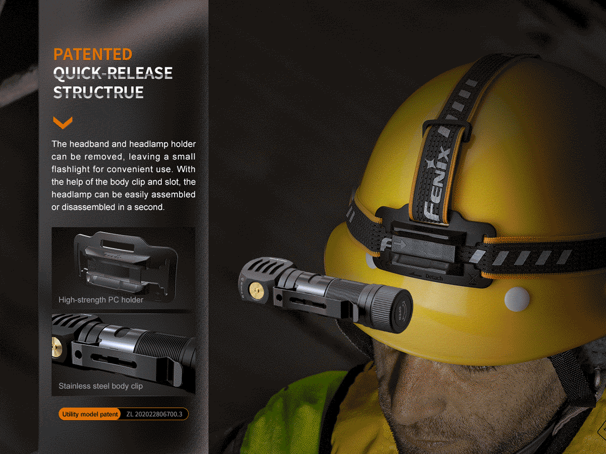 Fenix HM61R V2.0 Rechargeable Headlamp - 500 Lumens LED Headlight with USB-C Charging, Waterproof for Camping, Hiking, Running & Outdoor Activities